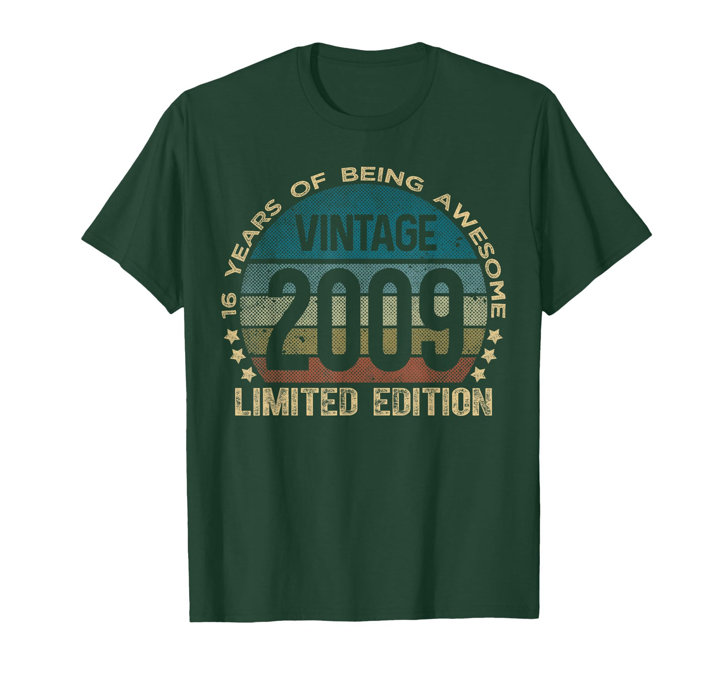 Retro Birthday Shirts For Men and Women 2025 HH 16 Year Old Gifts Vintage 2009 Limited Edition 16th Birthday T-Shirt Unisex-Kids Black Small Classic Crew Neck Short Sleeve T-Shirt