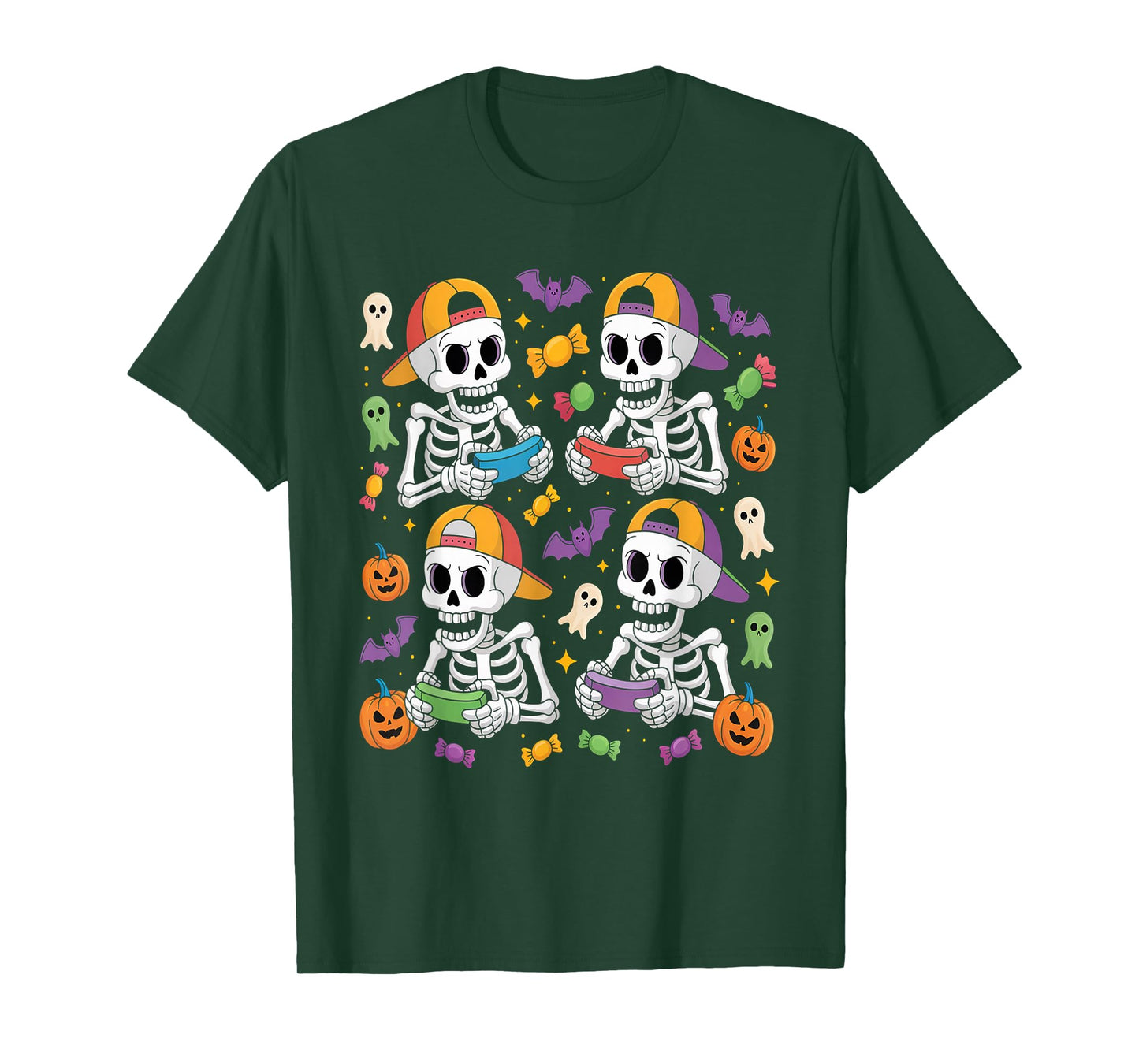 Skeleton Gamer - Halloween Video Games Spooky Controller T-Shirt