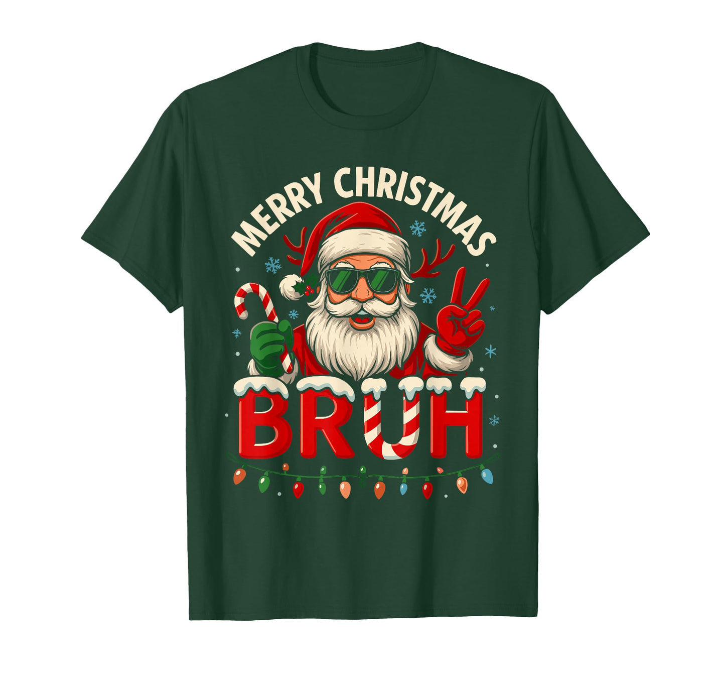 Merry Christmas Bruh Funny Santa Claus Cool Xmas Retro Pun T-Shirt