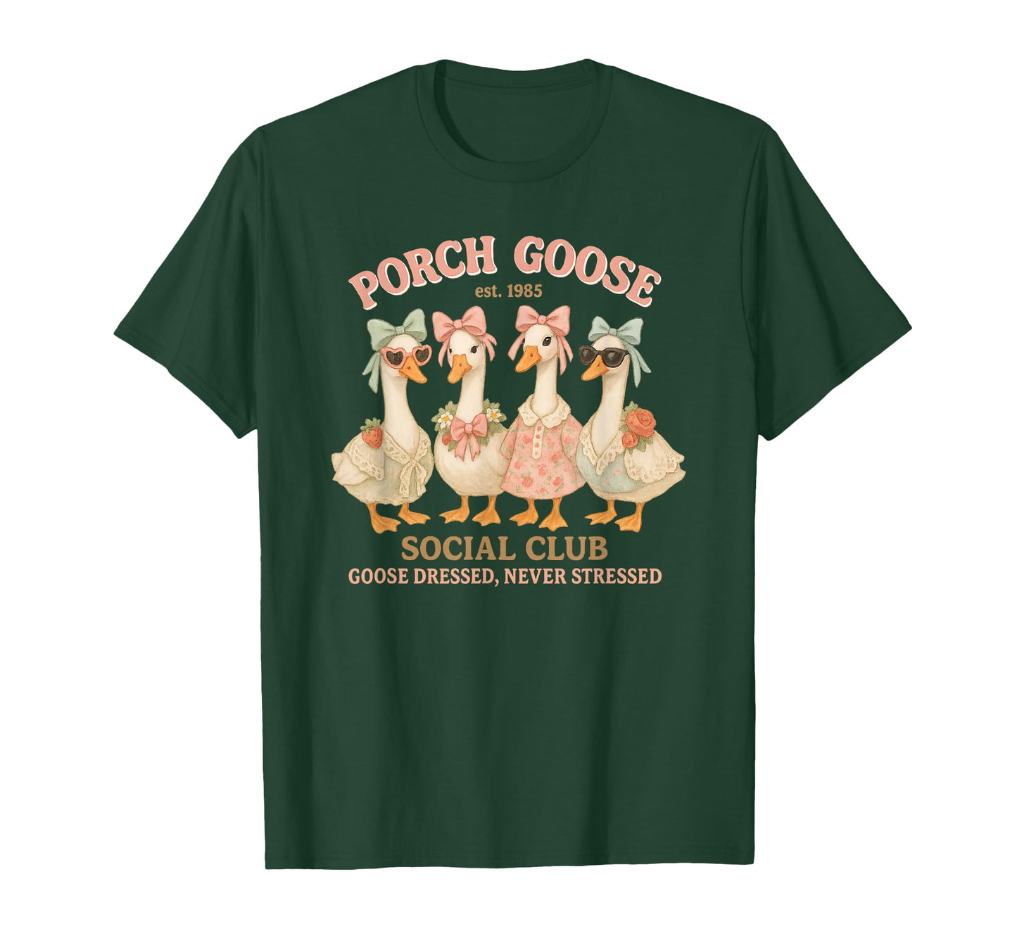 Porch Goose Social Club Dressed Never Stressed Vintage T-Shirt