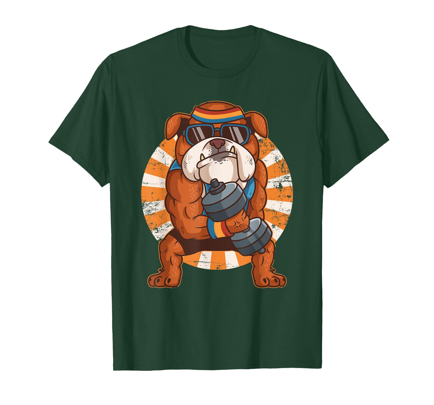 Bulldog Weight Lifting Workout Gym Training Dog Lovers T-Shirt for Men Women Kids