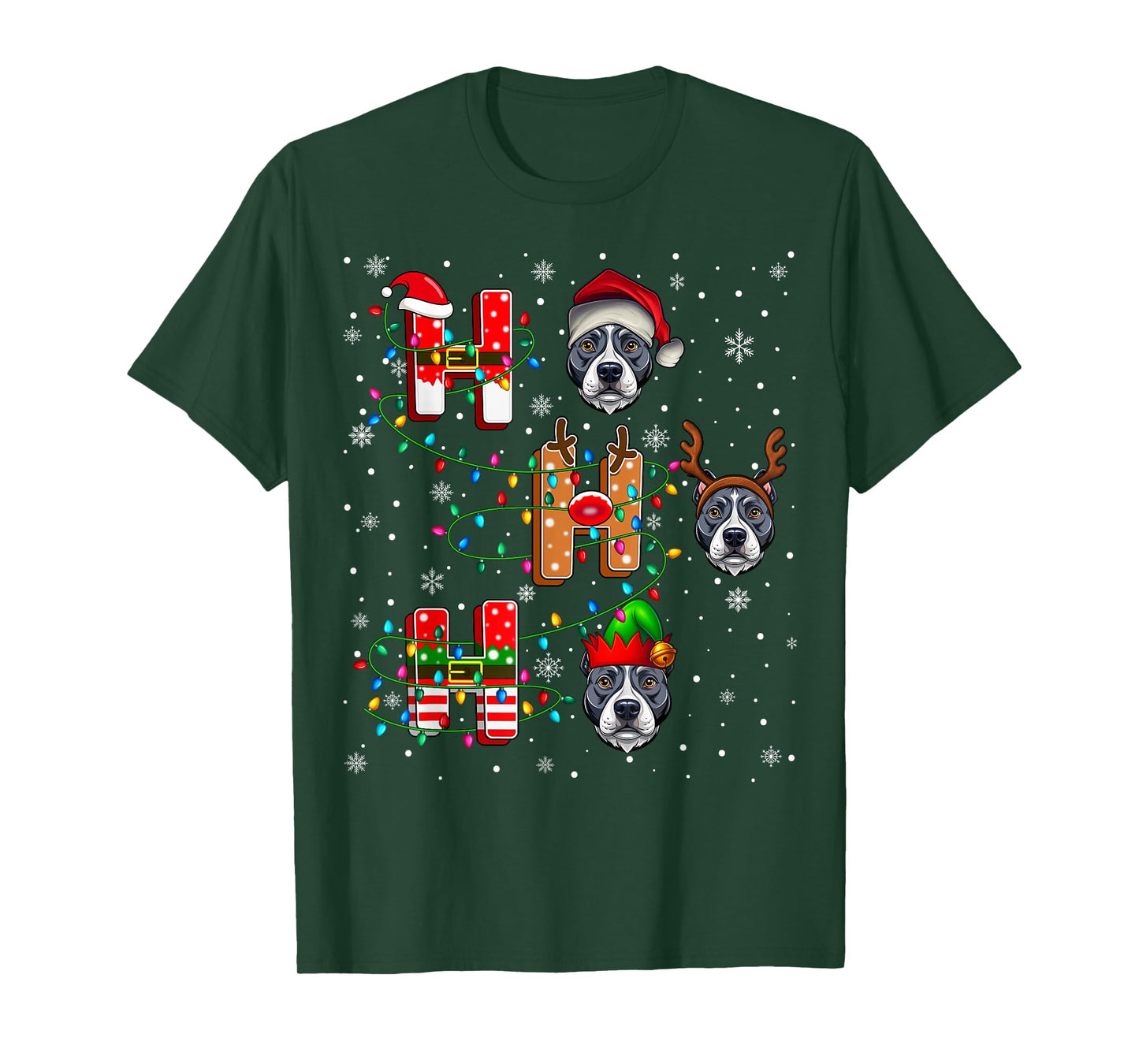 Ho Ho Ho Santa Reindeer Hat Elf Matching French Bulldog Xmas T-Shirt