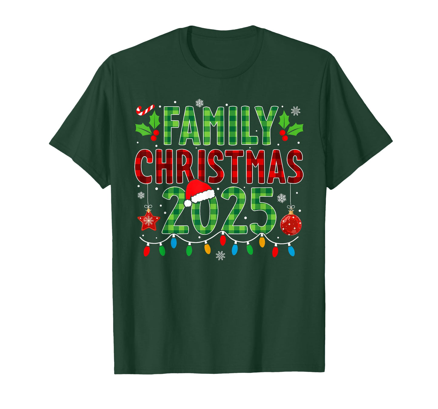 Family Xmas Matching Plaid Christmas 2025 Men Women Kids T-Shirt