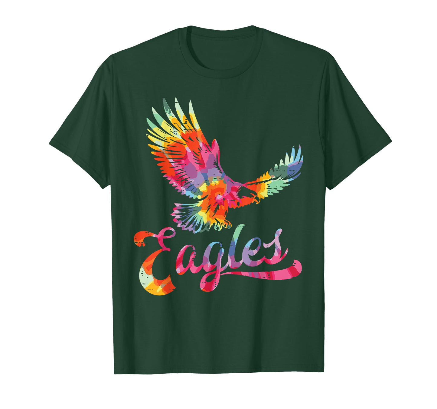Eagle Tie Dye Retro 70s 80s Women Men Kids T-Shirt