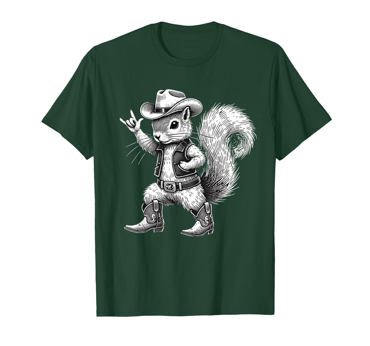 Vintage Squirrel Funny Cowboy Cowgirl Western Country Animal T-Shirt