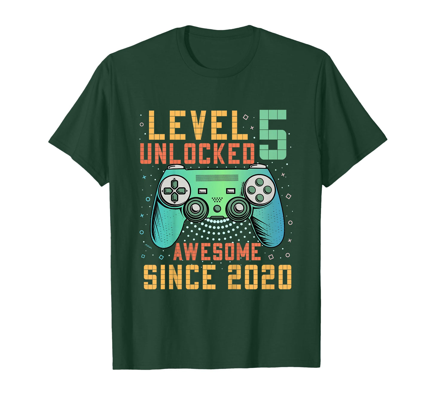 Kids Level 5 Unlocked 5th Birthday 5 Year Old Boy Gifts Gaming T-Shirt