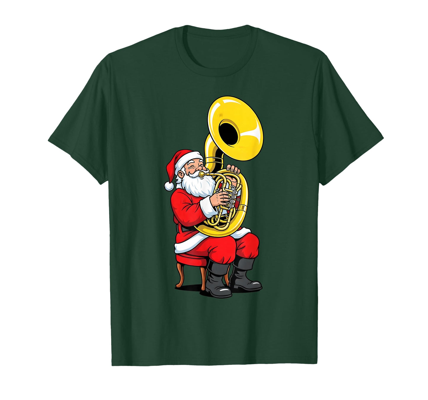 Sousaphone Christmas Xmas Santa Marching Band Tuba Musician T-Shirt