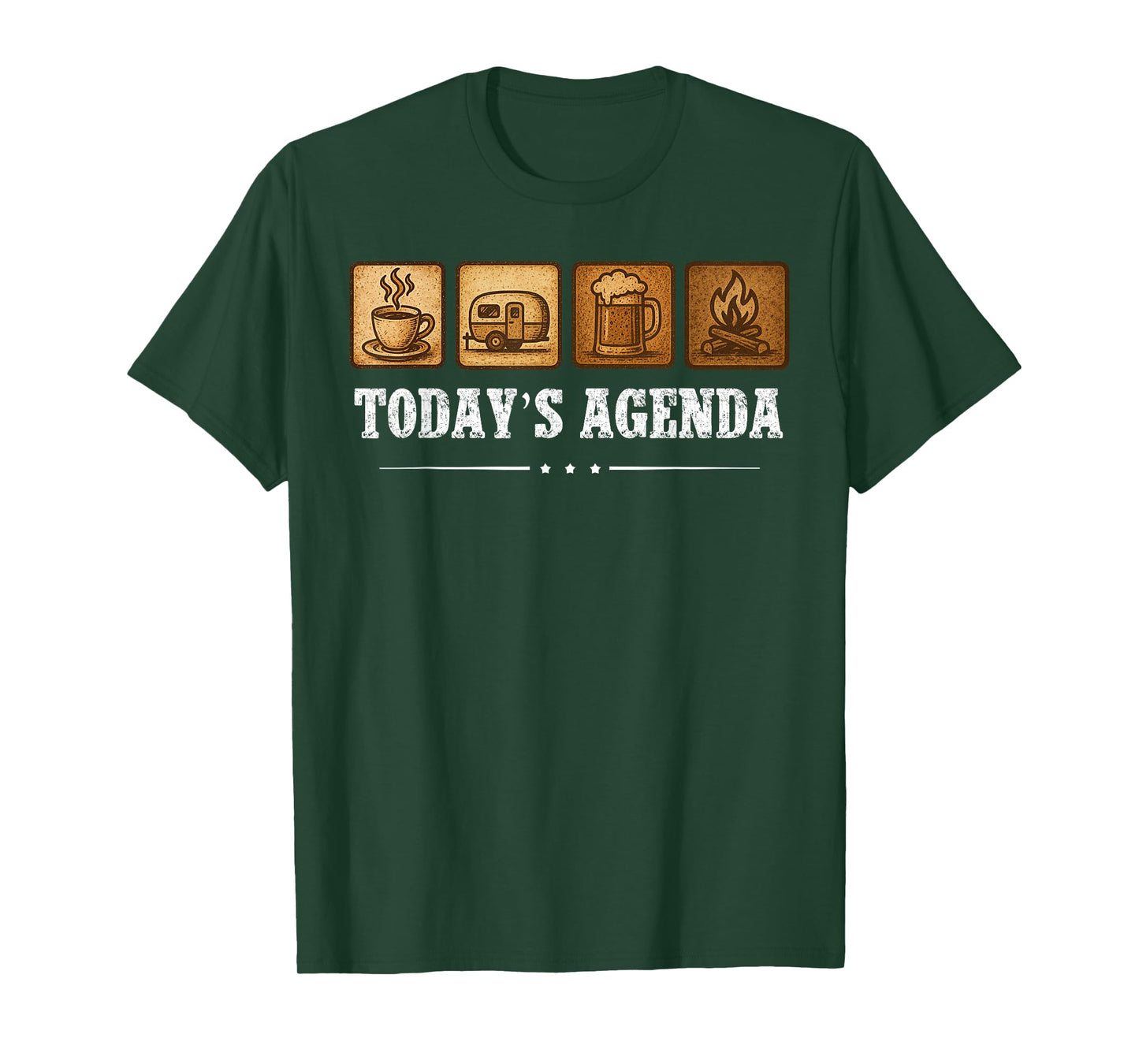 Today's Agenda Vintage Mountain Camping Funny Camping T-Shirt