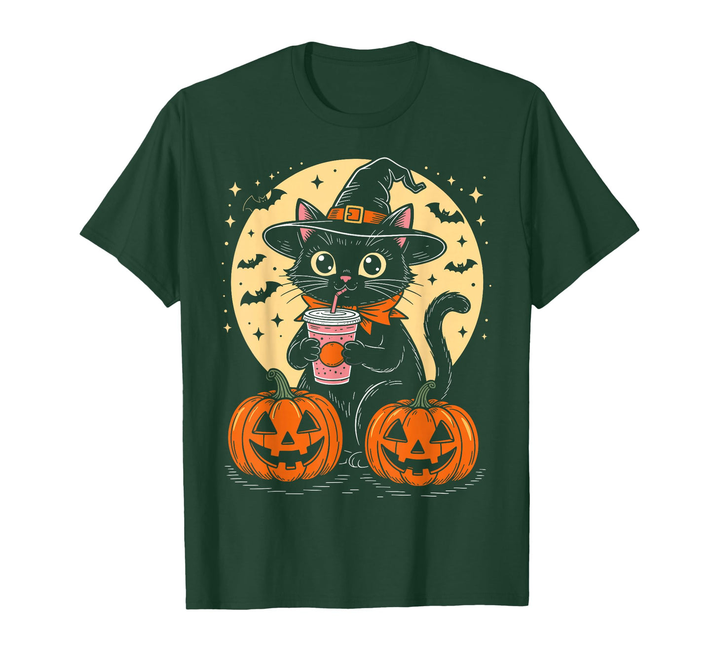 Black Cat Witch Funny Halloween Spooky Cat Lover Mom T-Shirt