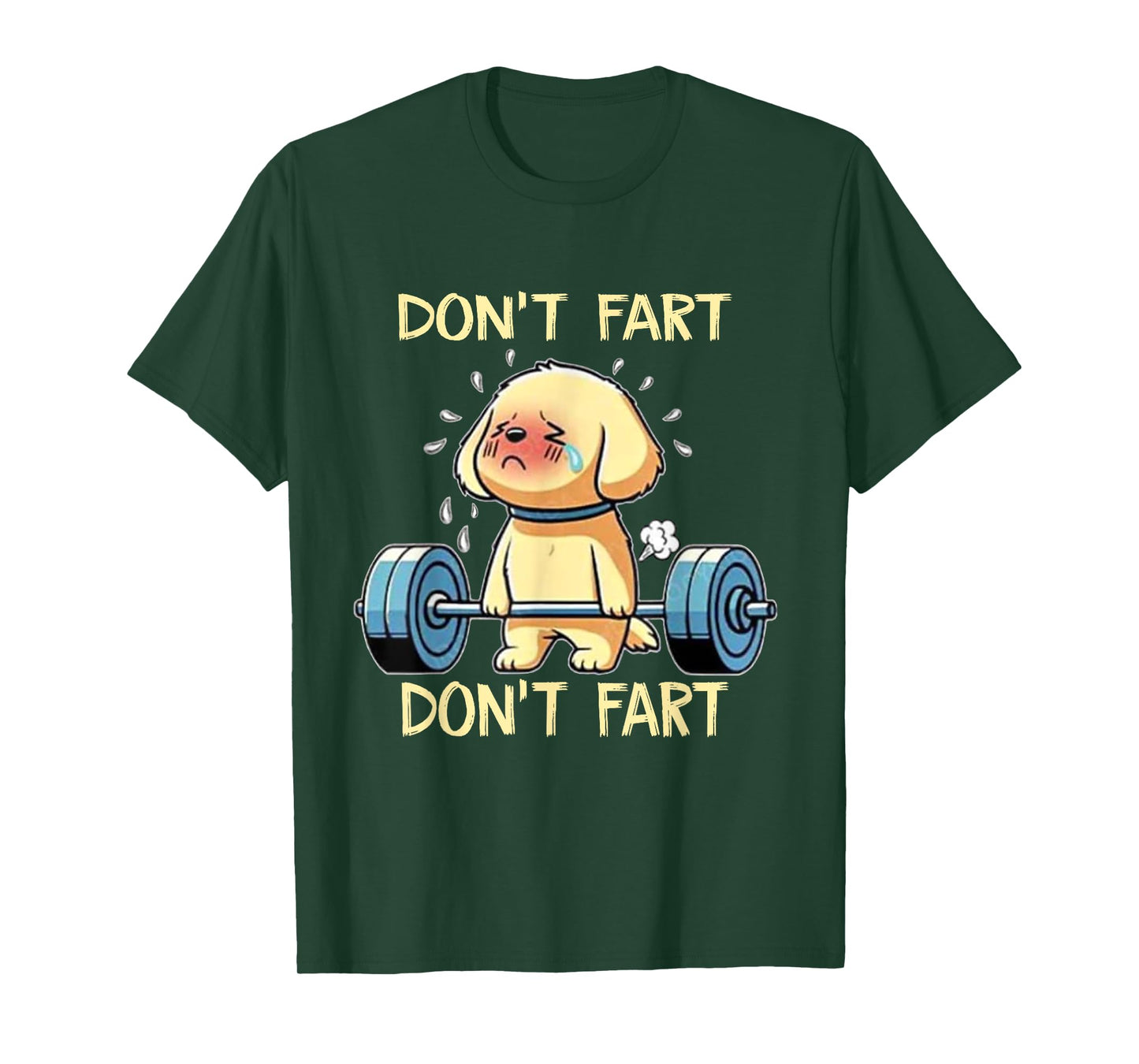 Dog Don't Fart Unisex Adults Black Cartoon Workout Gym T-Shirt, Small, Short Sleeve, Crew Neck, Polyester, Classic Fit, Novelty Design, All Seasons, 1 Count
