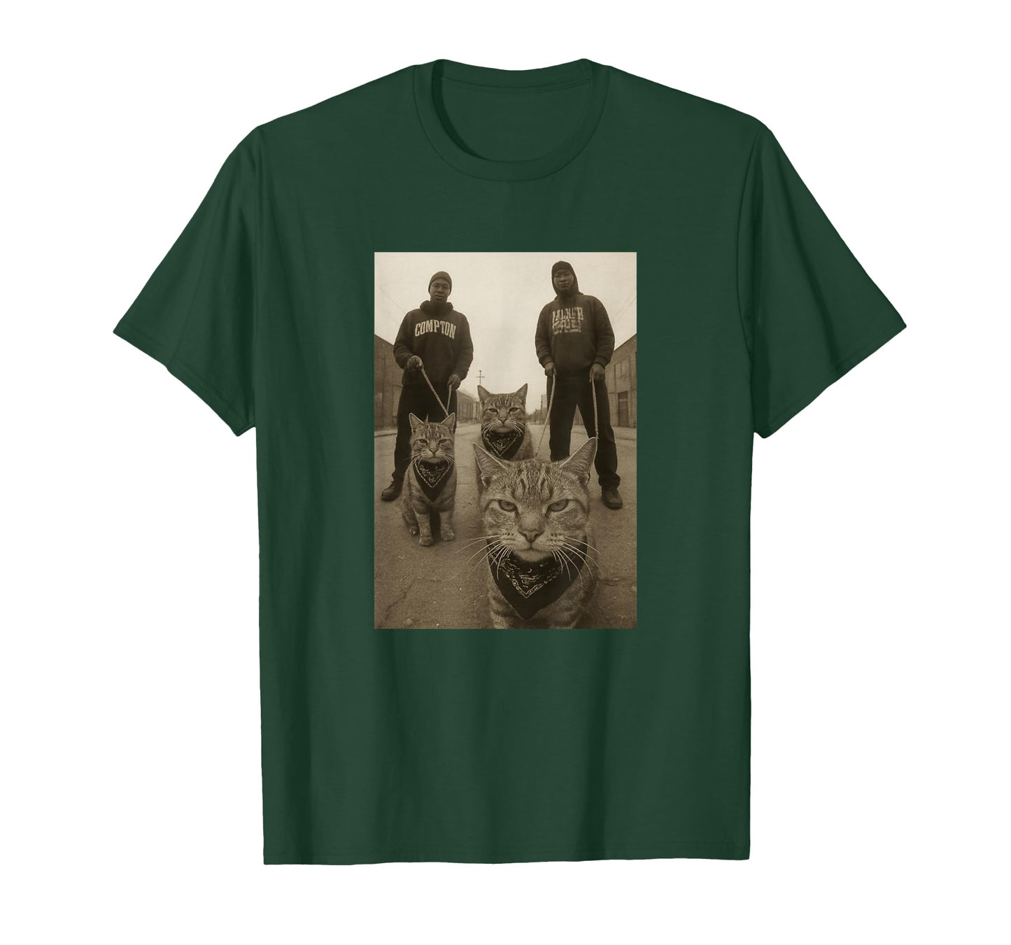Funny Gangster Cats West Coast Kitten Meme T-Shirt
