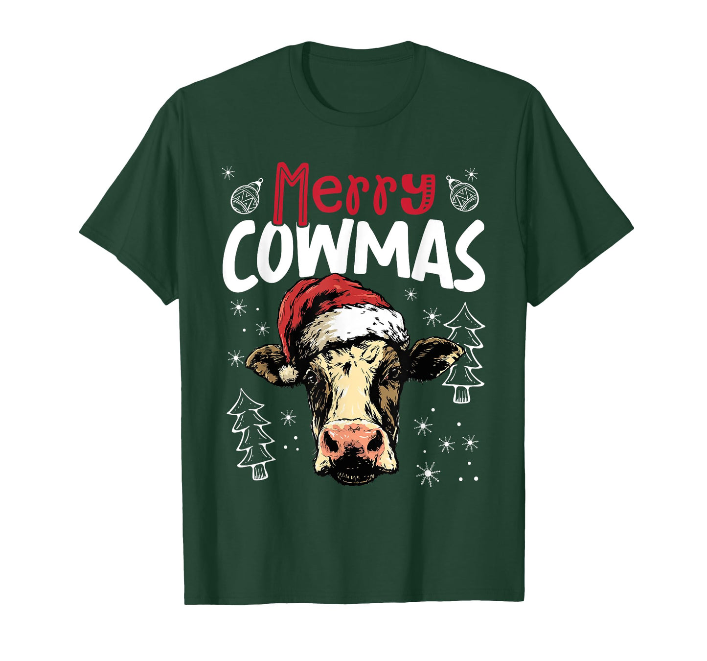 Merry Cowmas Funny Christmas Cow T-Shirt