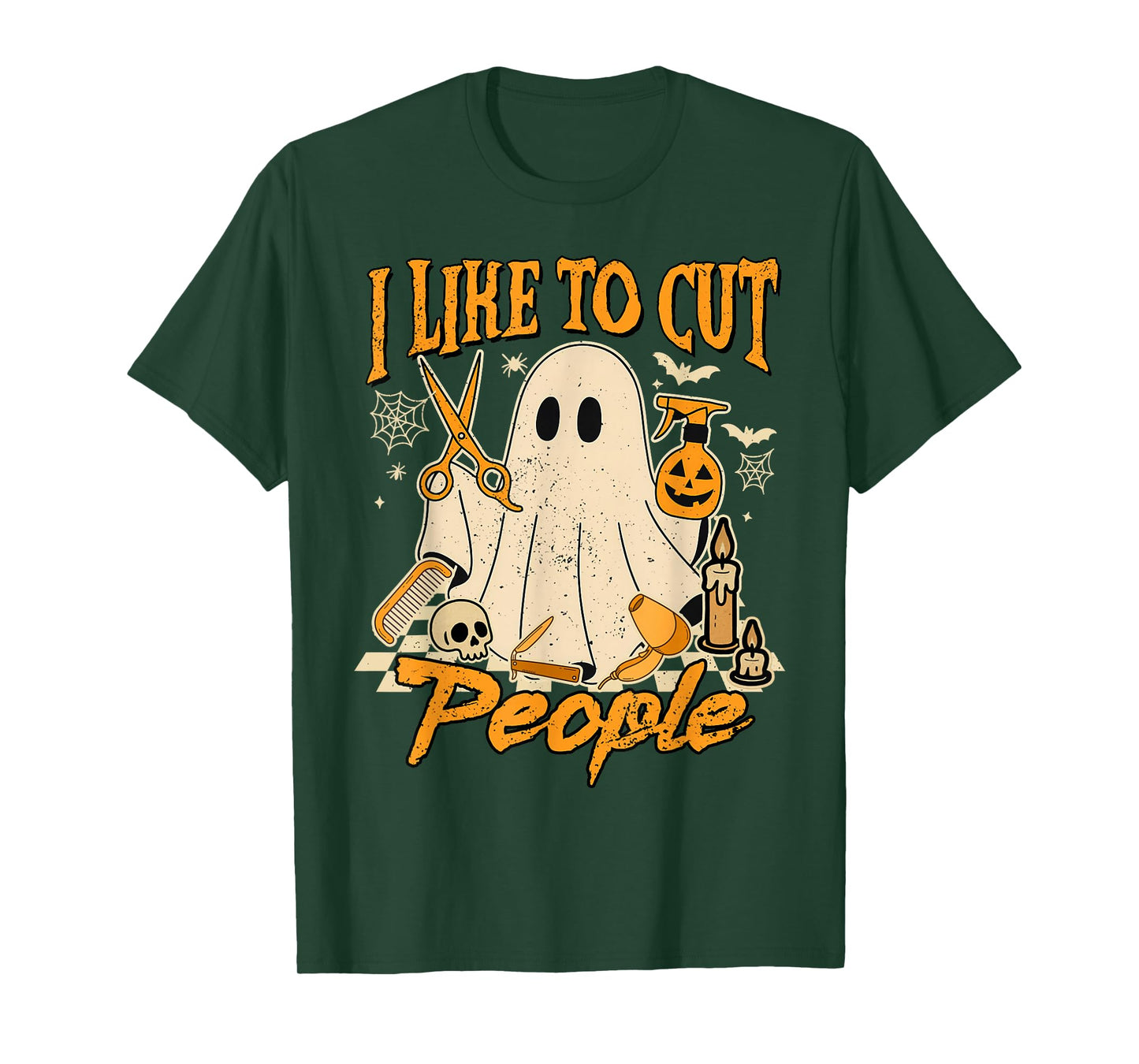 Halloween Vibes Spooky Hairdresser I Like to Cut People T-Shirt