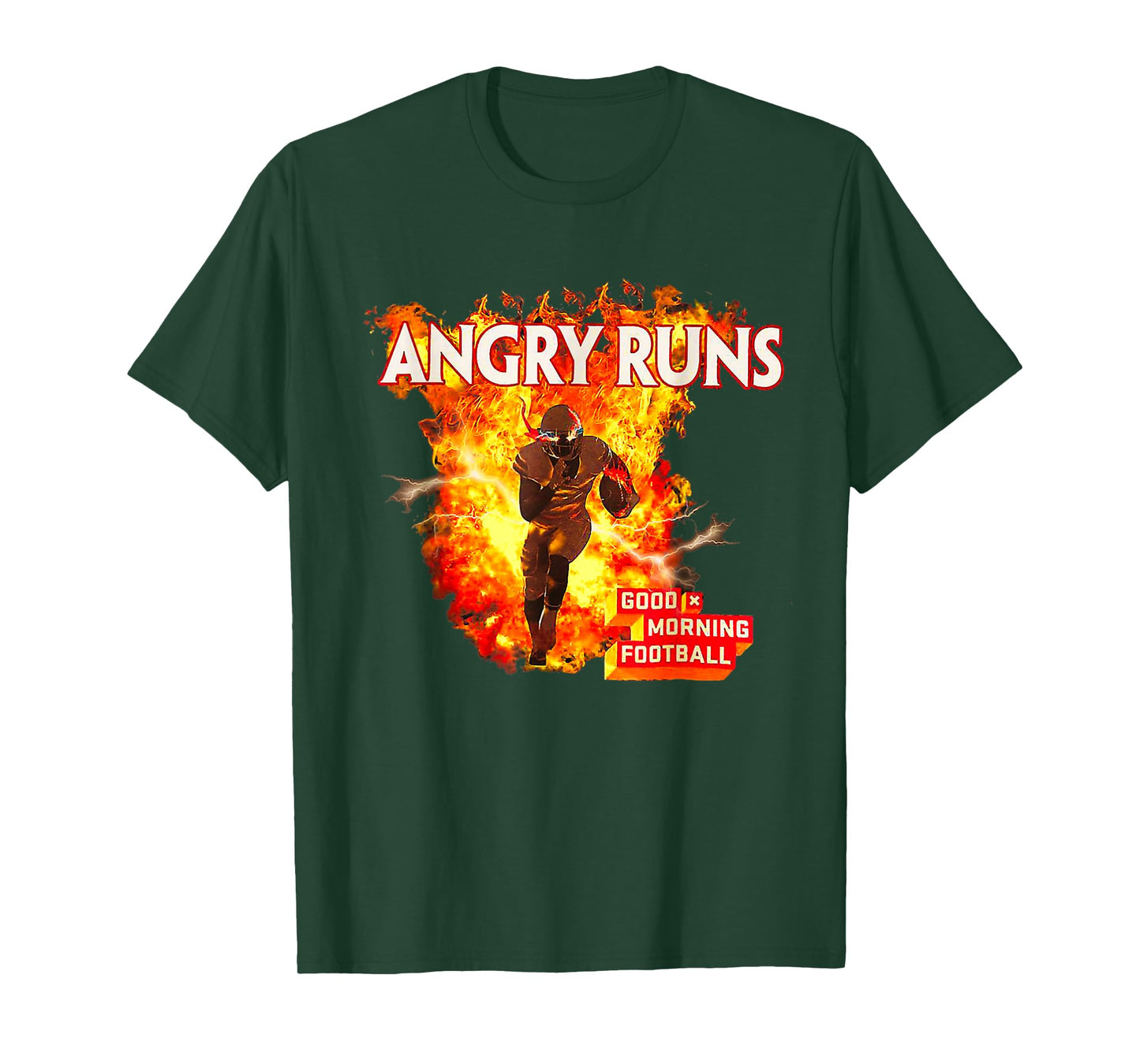 Angry Runs Good Morning Football Sport Lover Vintage Art T-Shirt