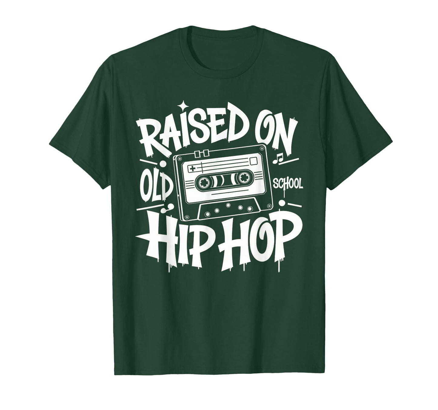 RAISED ON OLD SCHOOL Graffiti Rap HIP HOP Tshirt Cassette T-Shirt