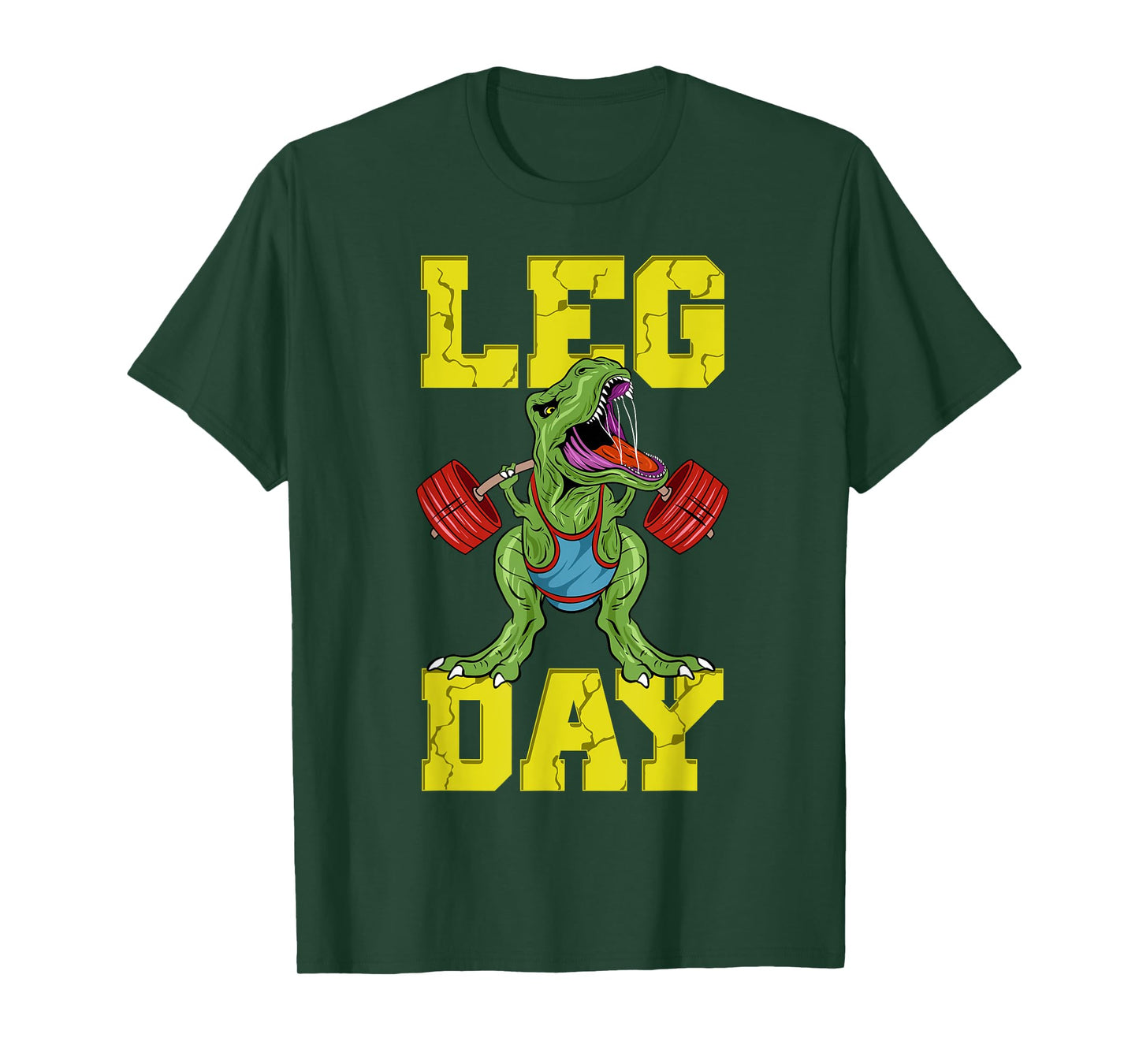 Leg Day Dinosaur Weight Lifter Barbell Training Squat T-Shirt