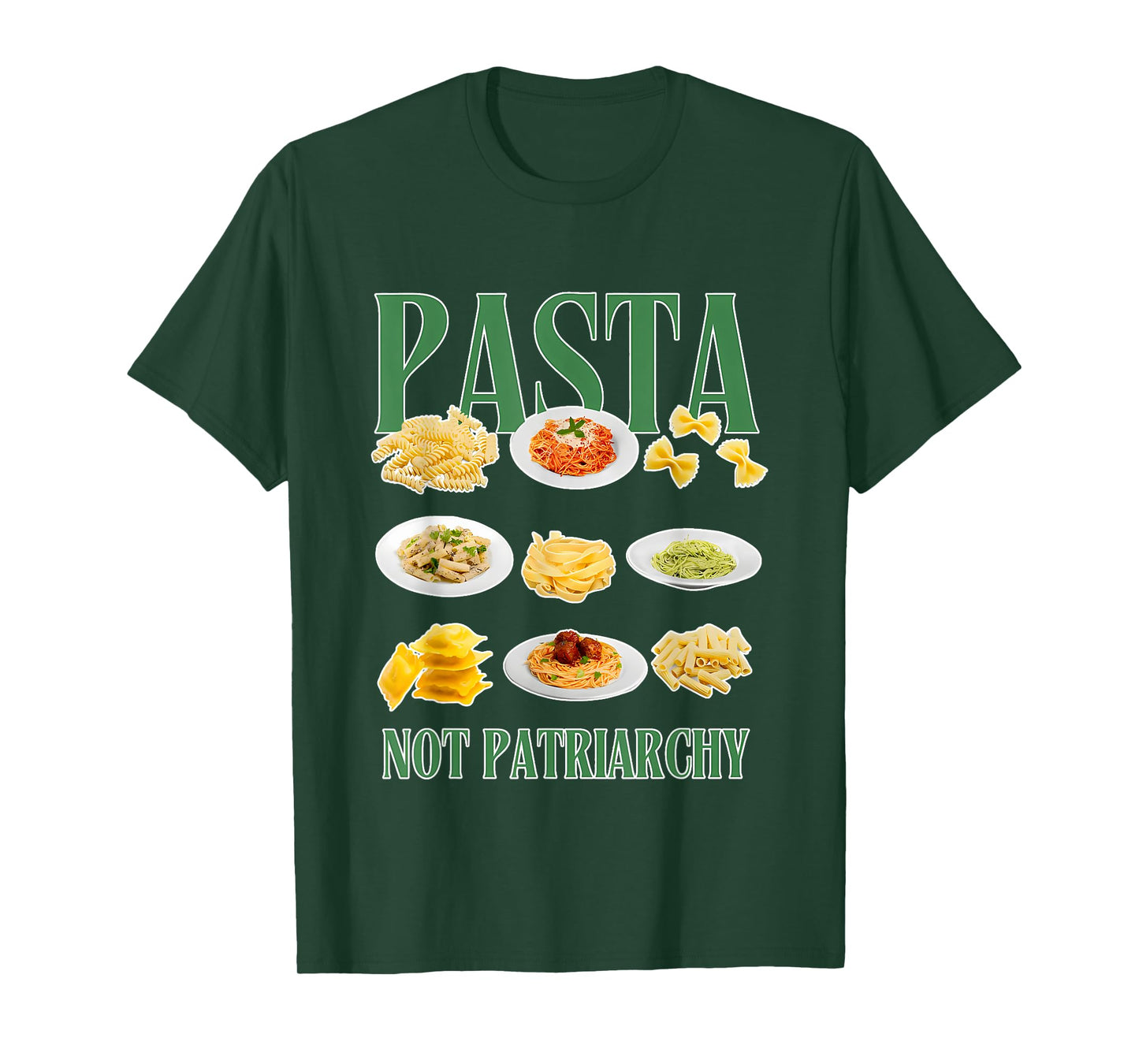 Pasta Not Patriarchy Apparel T-Shirt, Small, Black