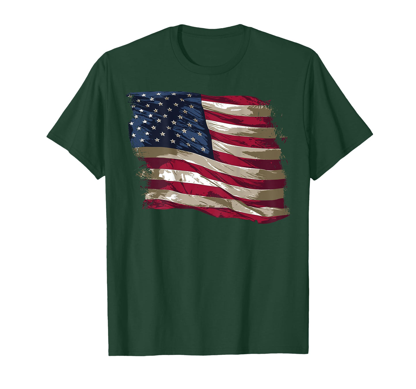 Vintage Distressed American Flag (Design on Back) T-Shirt