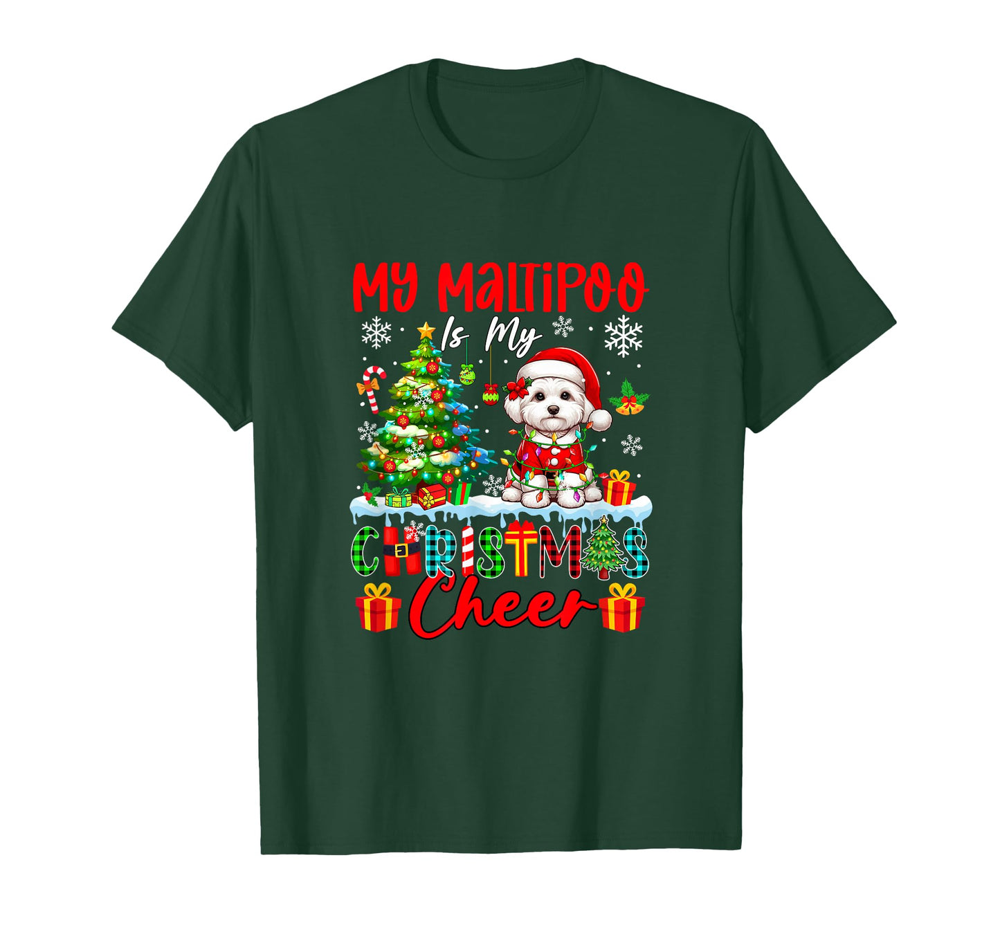 My Maltipoo is My Xmas Cheer Funny Santa Dog Owner Kids T-Shirt