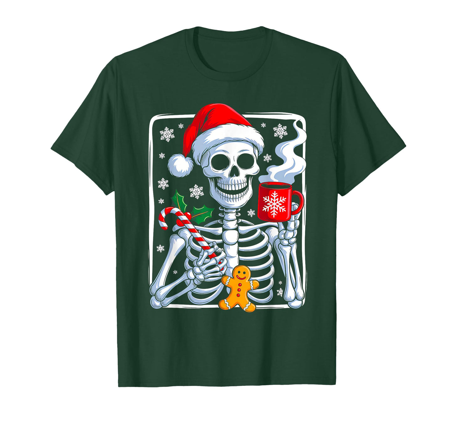 Funny Christmas Skeleton Hot Chocolate Xmas Men Women Kids T-Shirt
