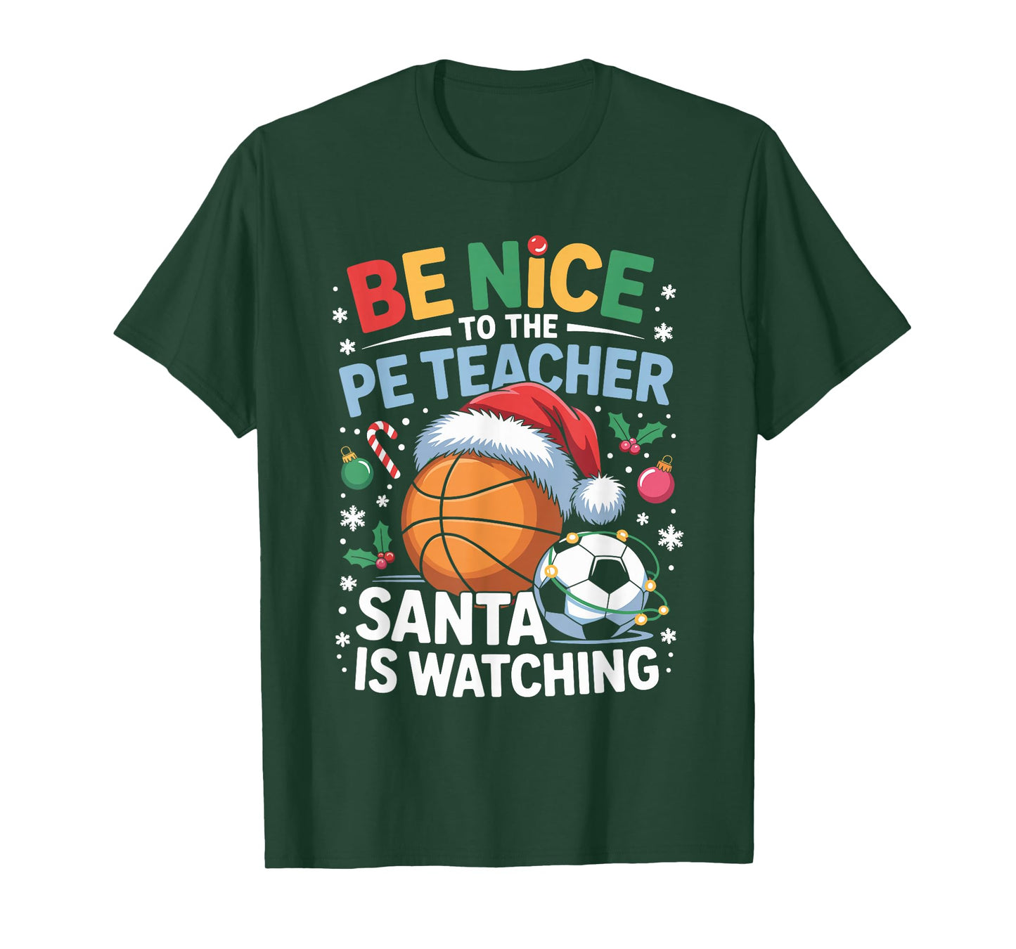 Funny PE Teacher Christmas Physical Education Xmas T-Shirt