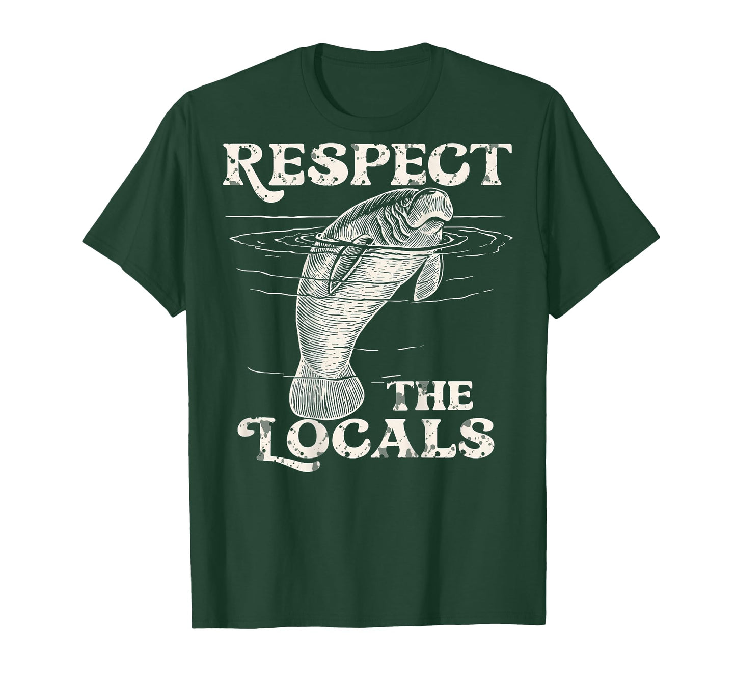 Manatee Respect The Locals Vintage (On Back) T-Shirt