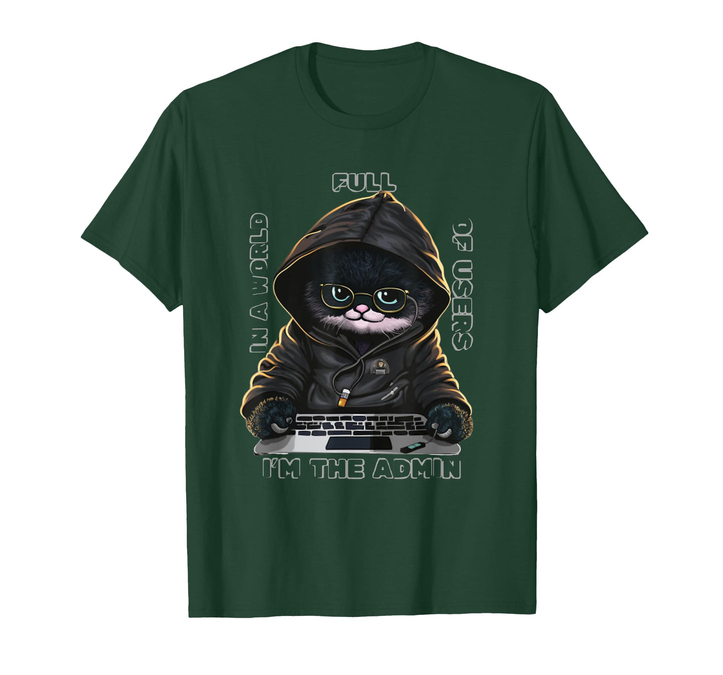 Cool Anonymous Cat Hacker - Hacker Cat Costume For Her/HIM Men Women Kids T-Shirt