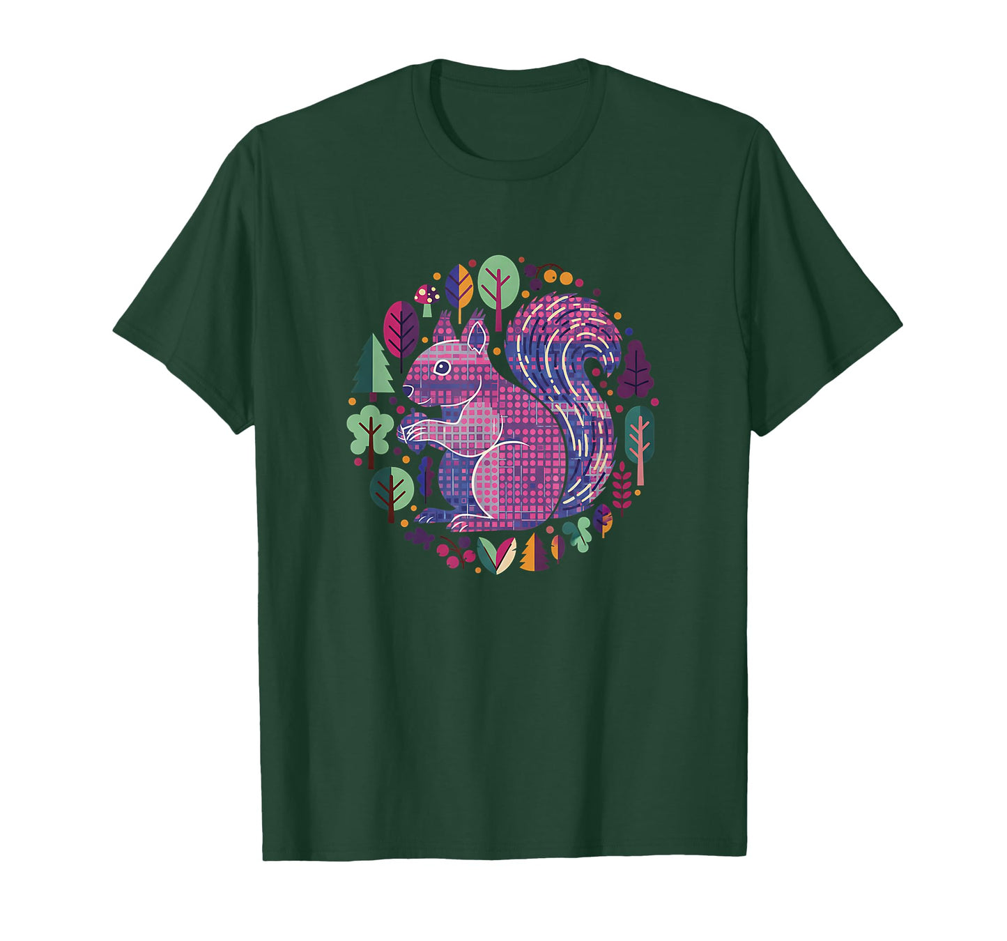 Cute Squirrel Wildlife Art Vintage Abstract Forest Animals T-Shirt