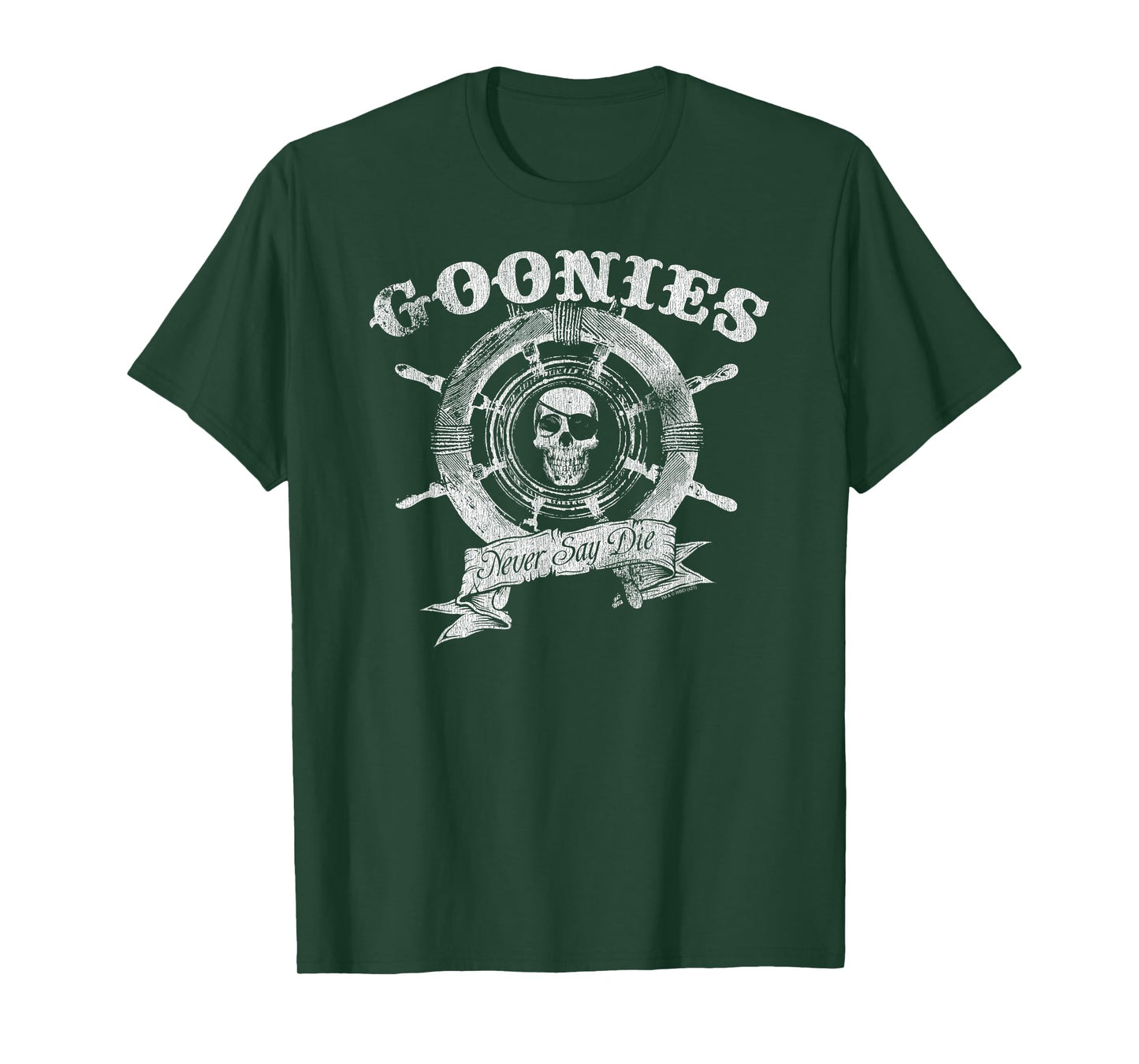 The Goonies Ship Wheel Never Say Die Vintage Movie T-Shirt