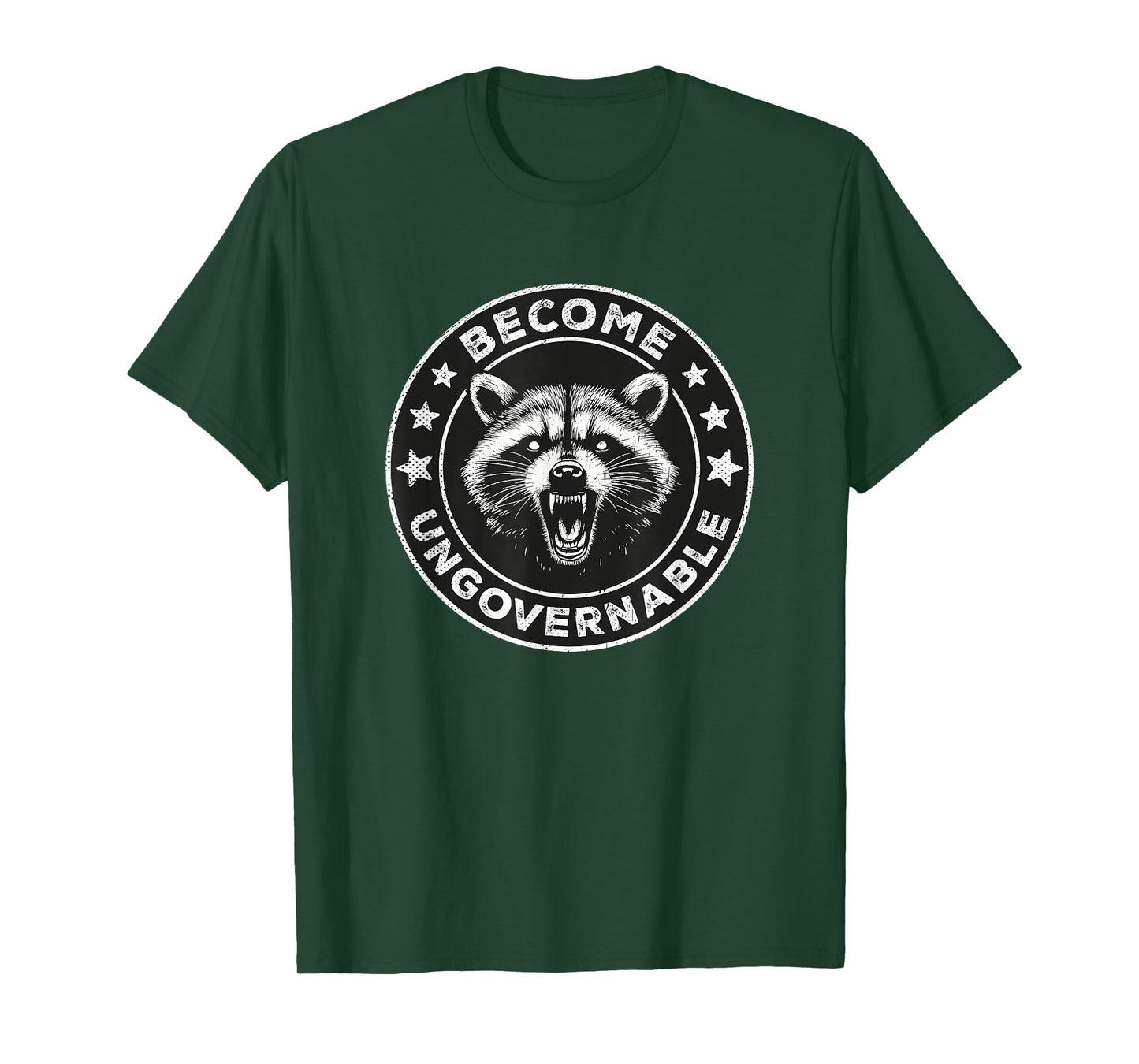 Become Ungovernable Funny Racoon Meme Vintage Angry Raccoon T-Shirt