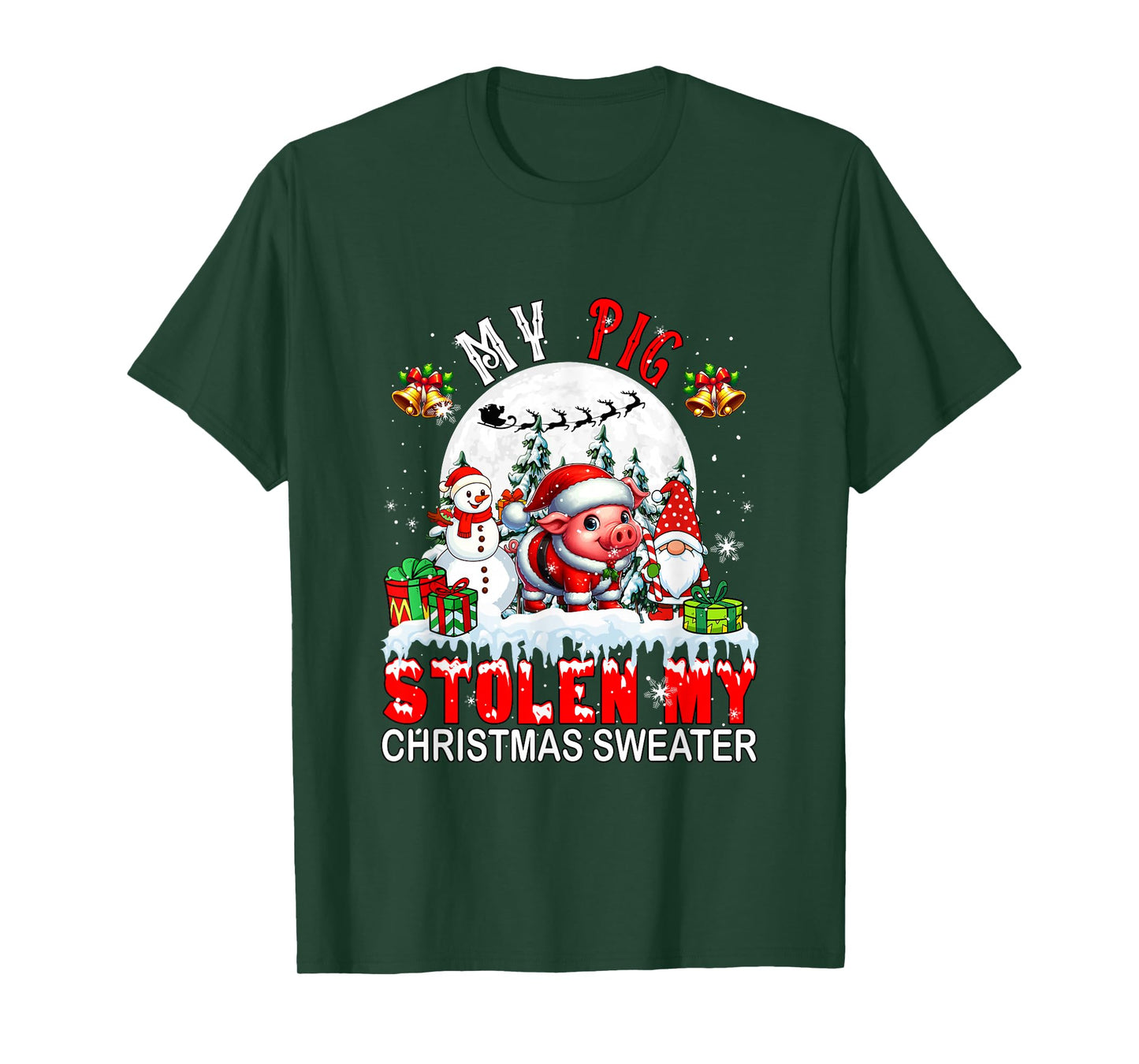 My Pig Stolen My Christmas Sweater Santa Dog Owner T-Shirt