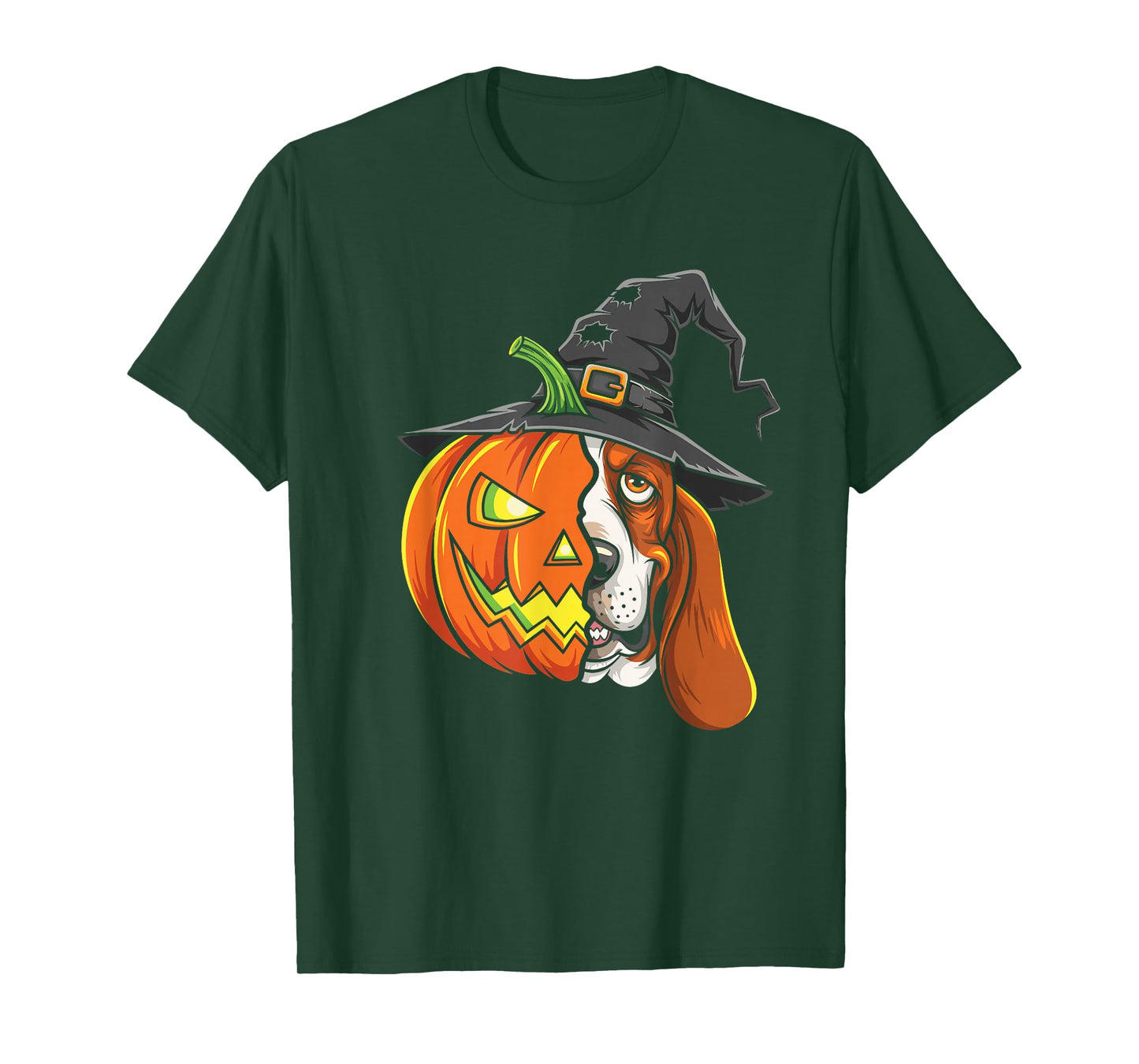 Basset Hound Pumpkin Jack O Lantern Halloween Mens Womens T-Shirt
