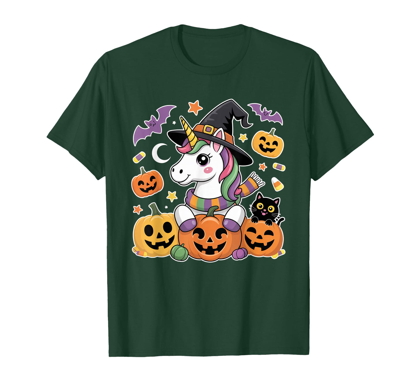 Halloween Unicorn Pumpkin Cat Kids Cute Costume Shirt T-Shirt