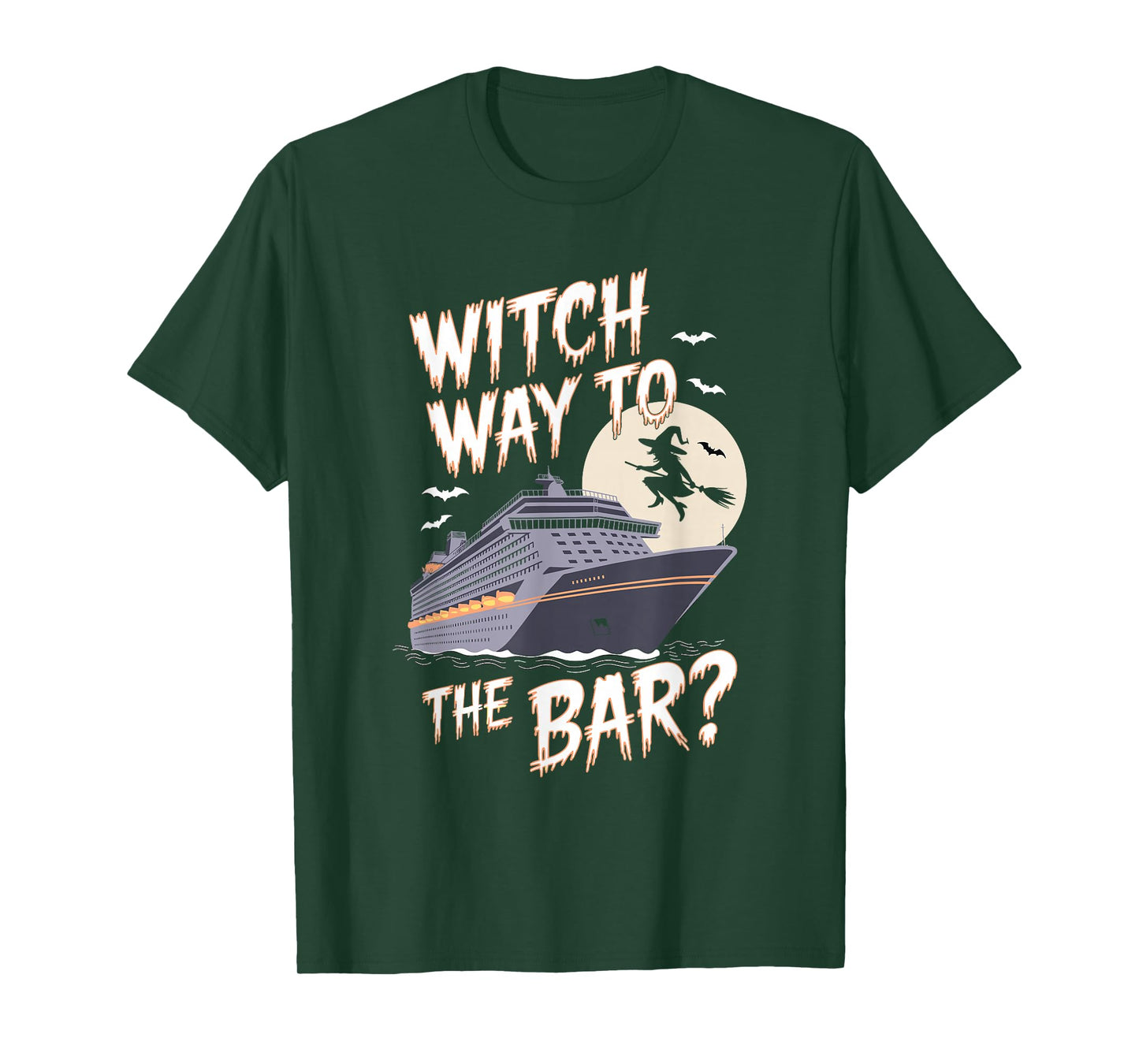 Witch Way to The Bar Funny Halloween Cruise T-Shirt
