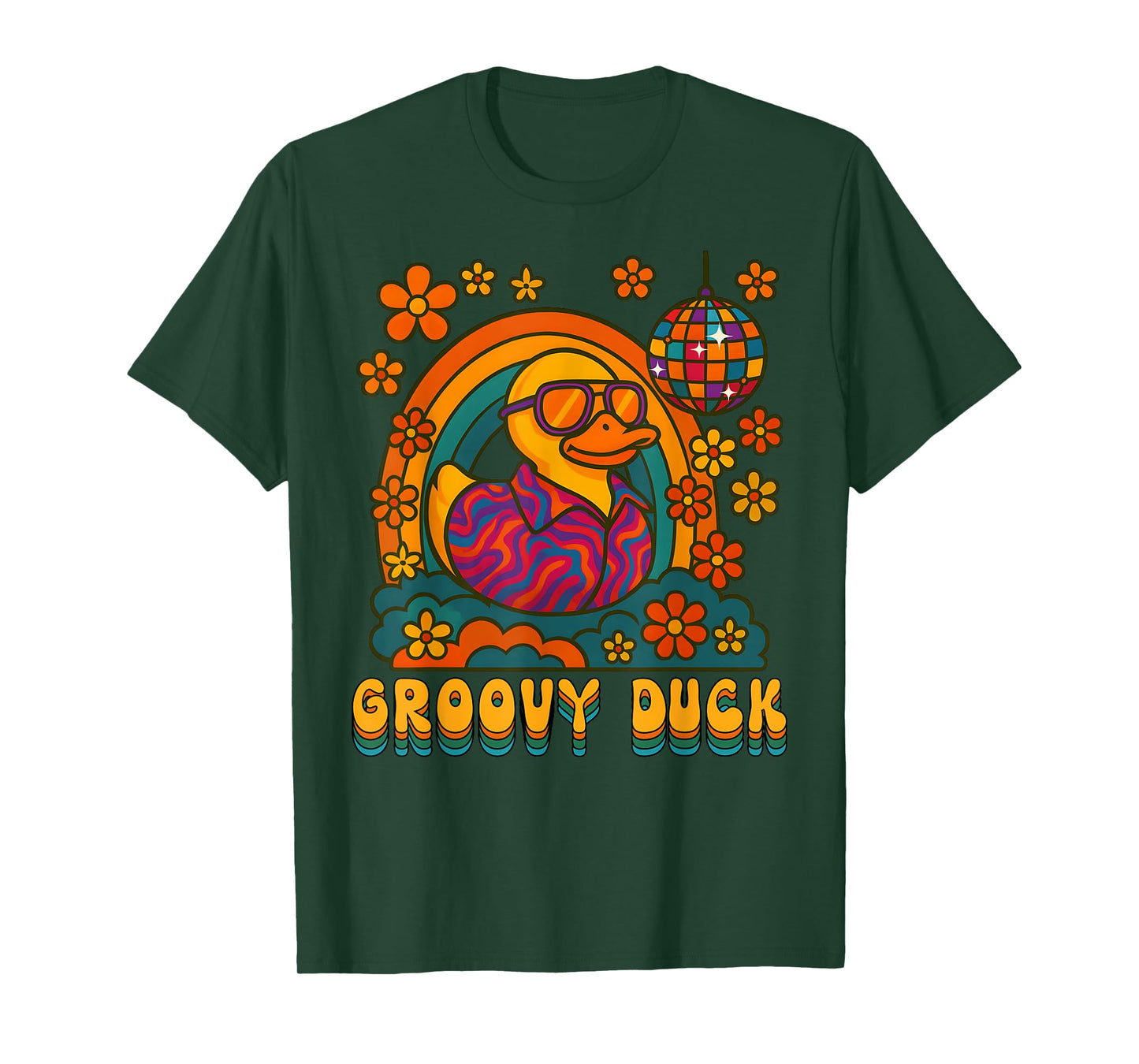 Disco Rubber Ducky Retro Groovy 70s Rubber Duckie Vintage T-Shirt