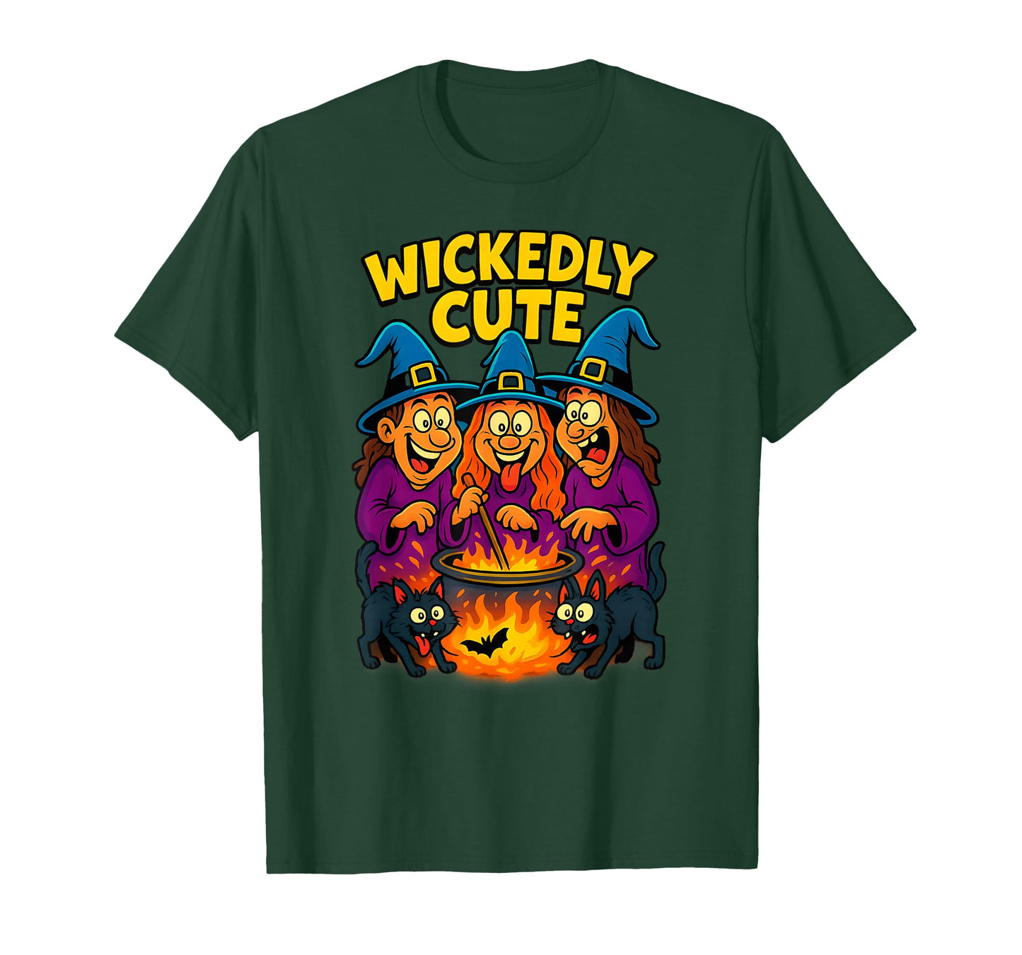 Wickedly Cute Witch Design – Funny Magical Halloween Graphic T-Shirt