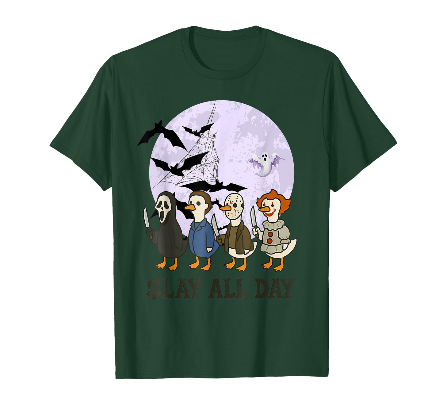 Slay All Day Funny Halloween Costume Goose Spooky Season T-Shirt