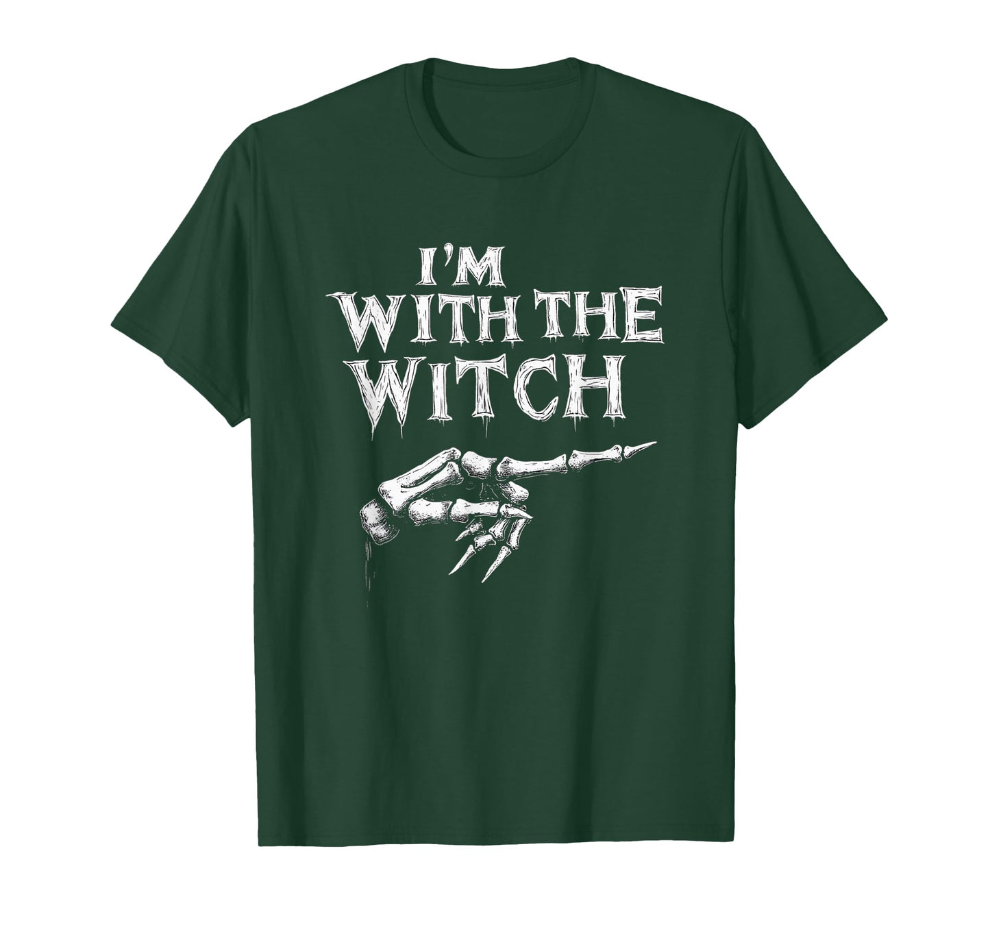 I'm with The Witch Funny Halloween His and Her Gifts T-Shirt