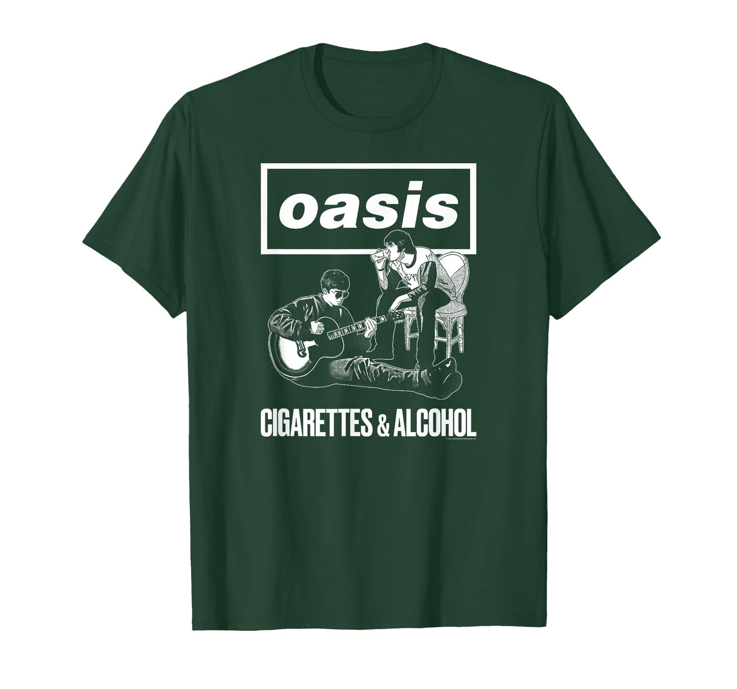 Oasis Black Unisex Classic T-Shirt - Cigarettes And Alcohol