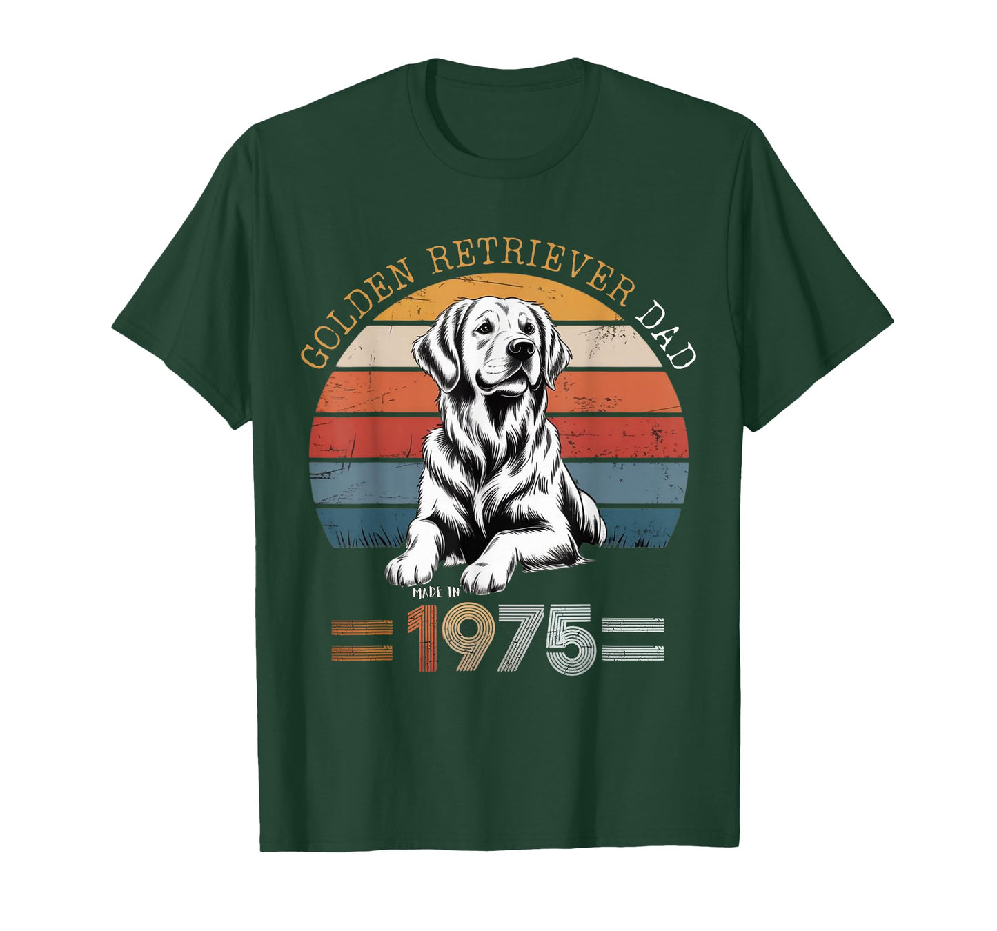 Golden Retriever Dad Vintage 1975 Design T-Shirt