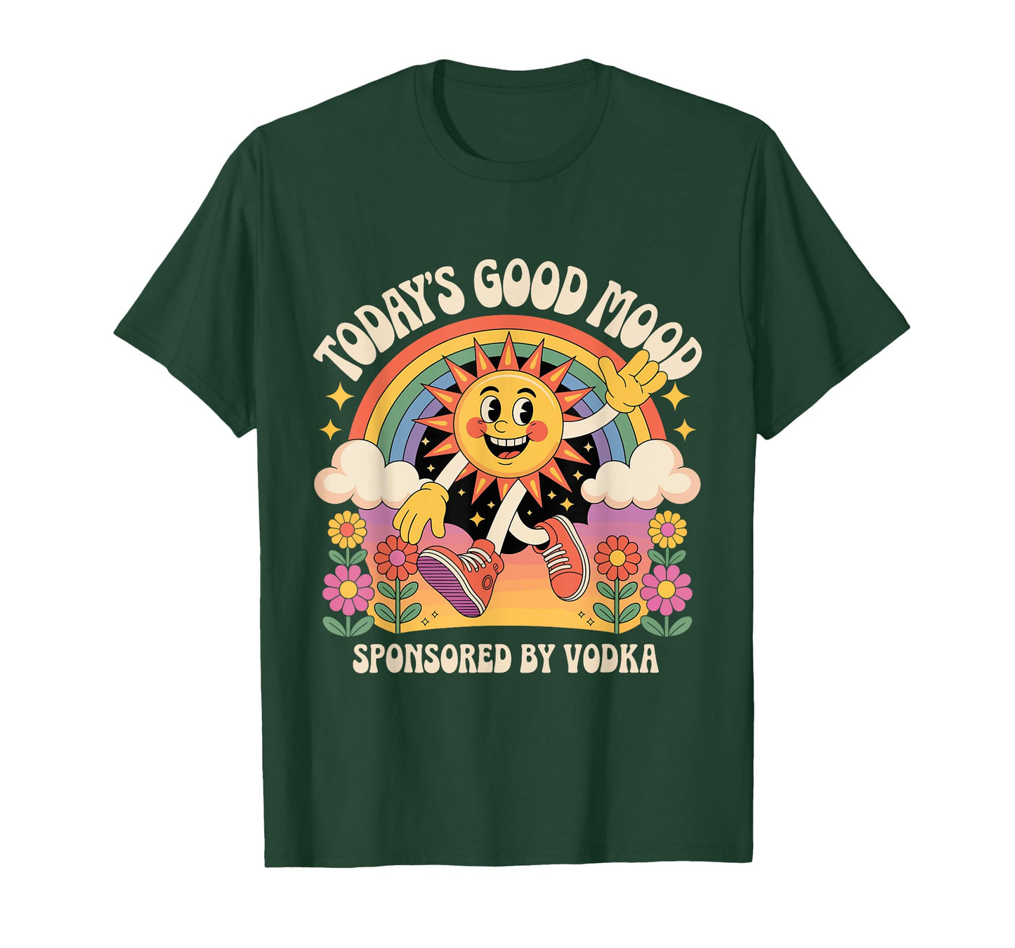 Today's Good Mood is Sponsored by Vodka Retro Funny T-Shirt