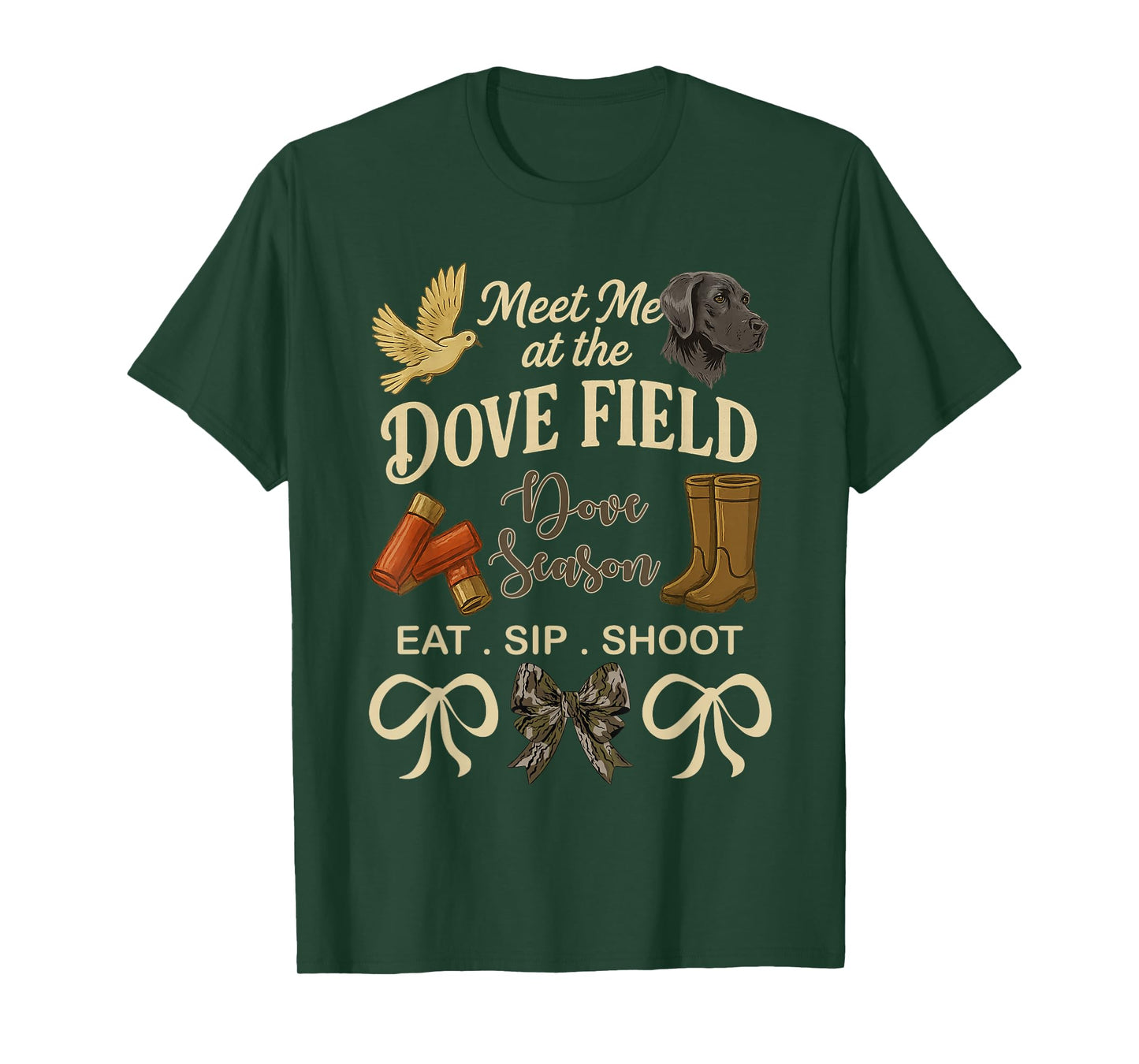 Meet Me at The Dove Field Camo Hunting Dove Season Hunter T-Shirt