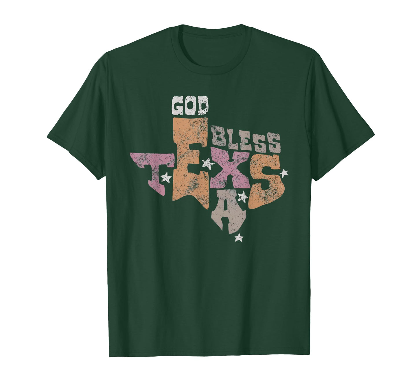 God Bless Texas Vintage Retro State Pride Graphic T-Shirt