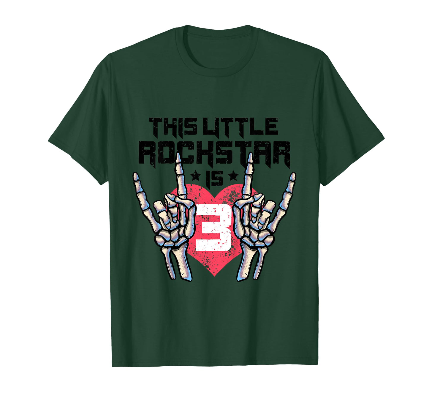 Kids Little Rockstar is 3 Rock&Roll Birthday Retro Rock And Roll T-Shirt