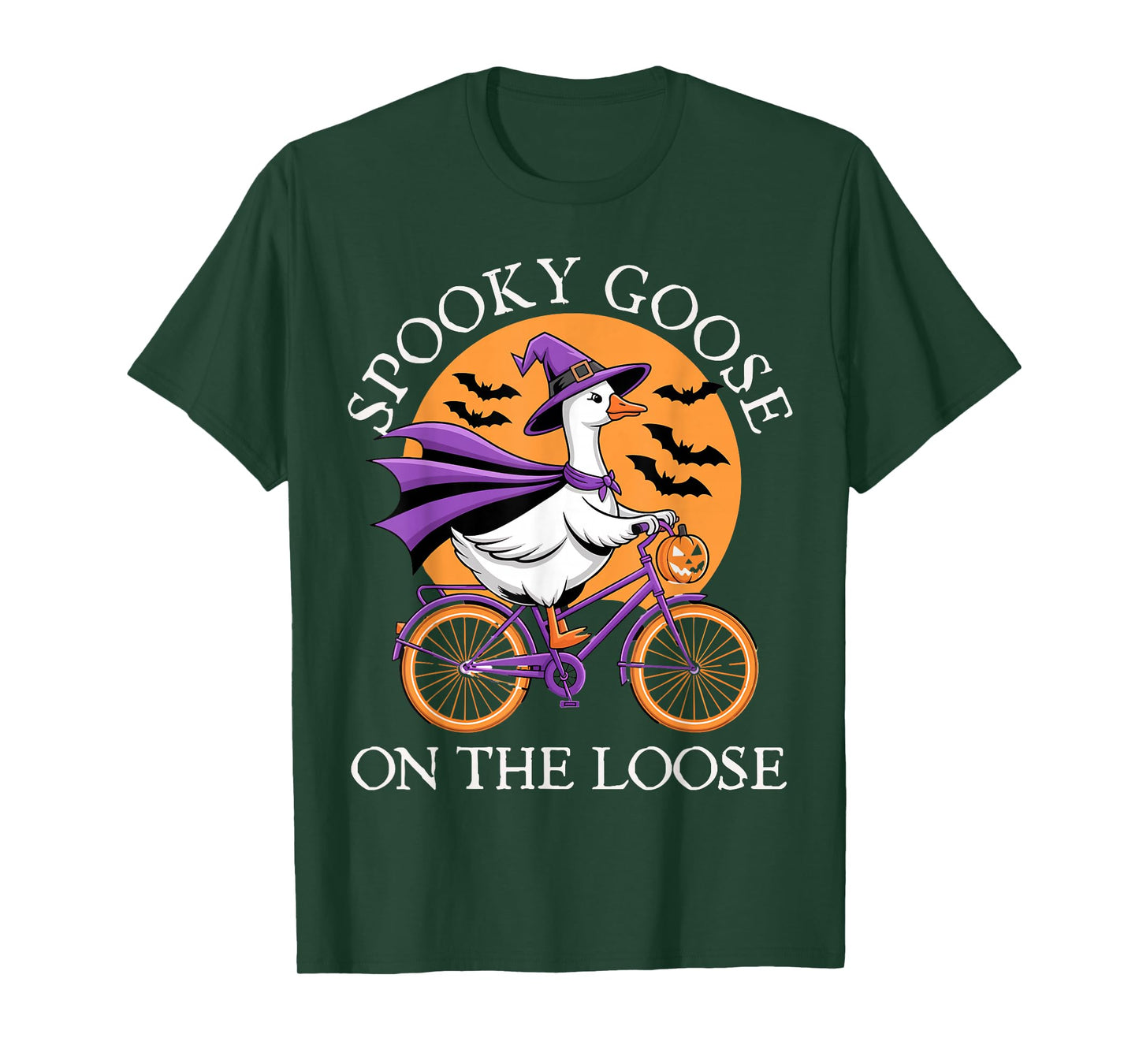 Spooky Goose On The Loose Funny Goose Witch Animal Halloween T-Shirt