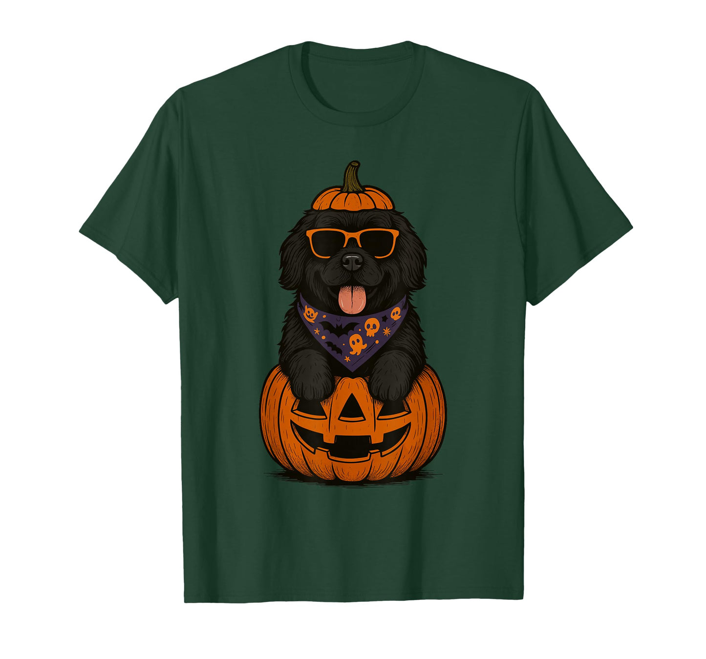 Spooky Newfoundland Dog Pumpkin Halloween Newfie Lover T-Shirt