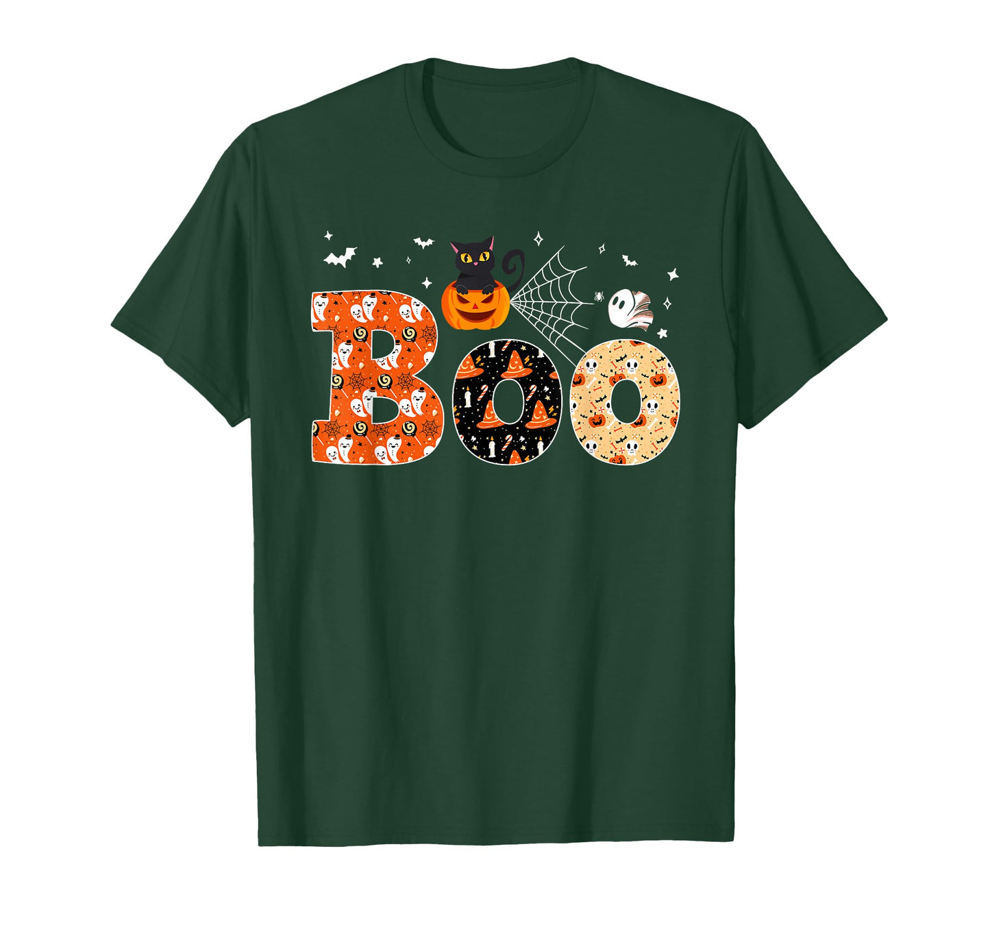Boo with Spiders and Witch Hat Halloween Costume T-Shirt
