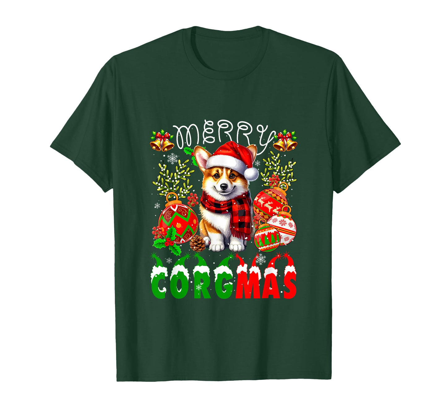 Merry Corgmas Santa Corgi Decorating Xmas Owner Family T-Shirt