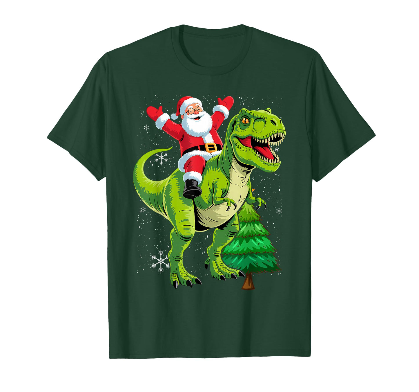 Santa T Rex Dinosaur Christmas Funny Xmas Holiday Men Boy T-Shirt