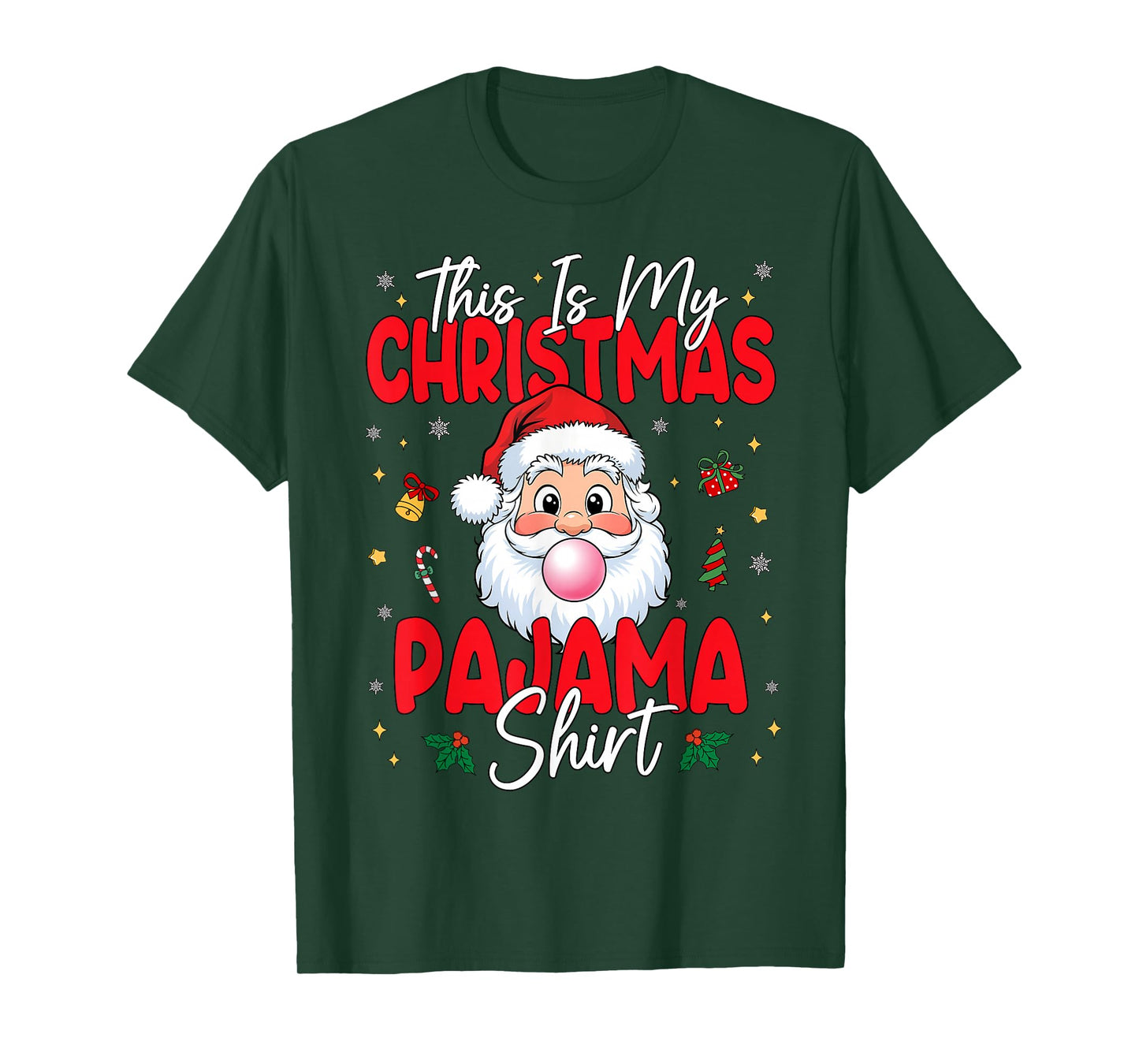 This is My Christmas Pajama Shirt Funny Santa Men Women Kids T-Shirt